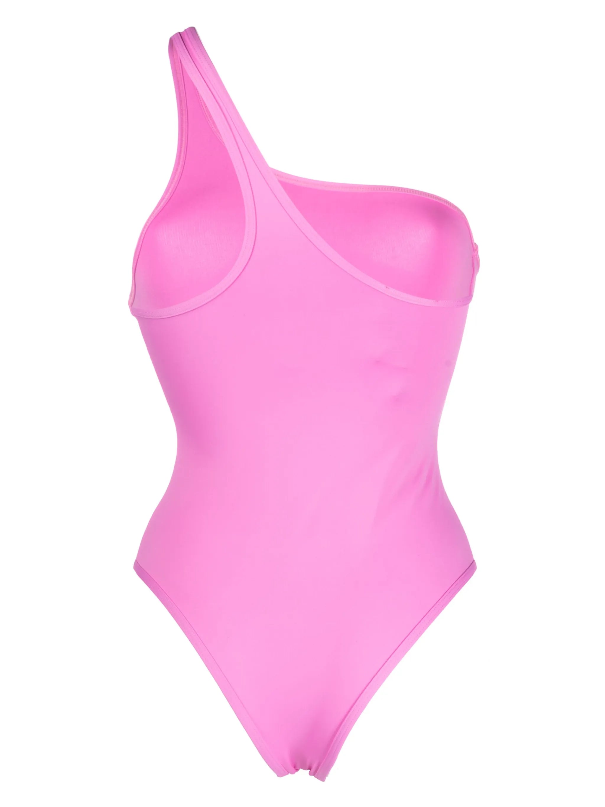one-shoulder logo-print swimsuit