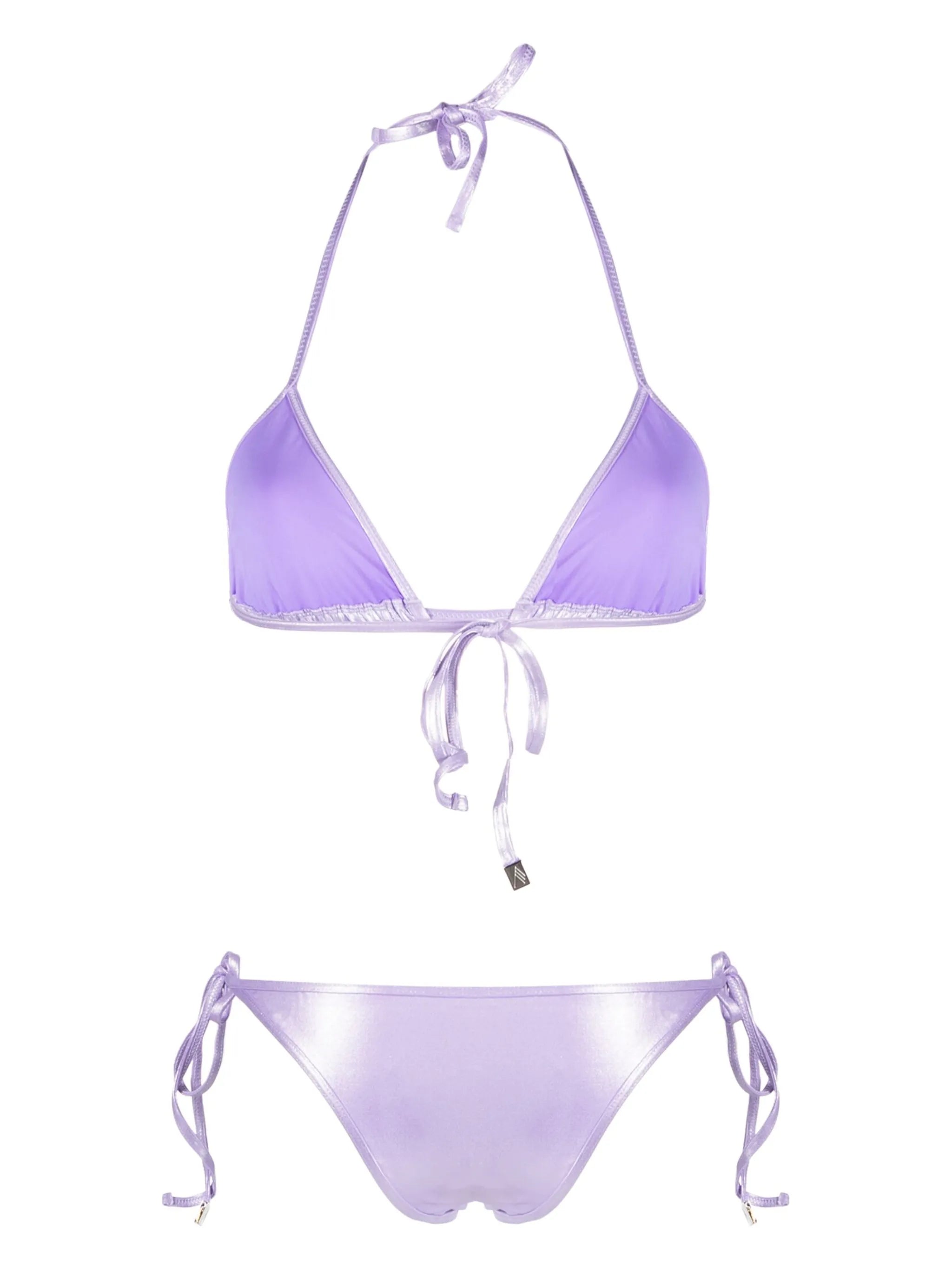 high-shine triangle bikini set