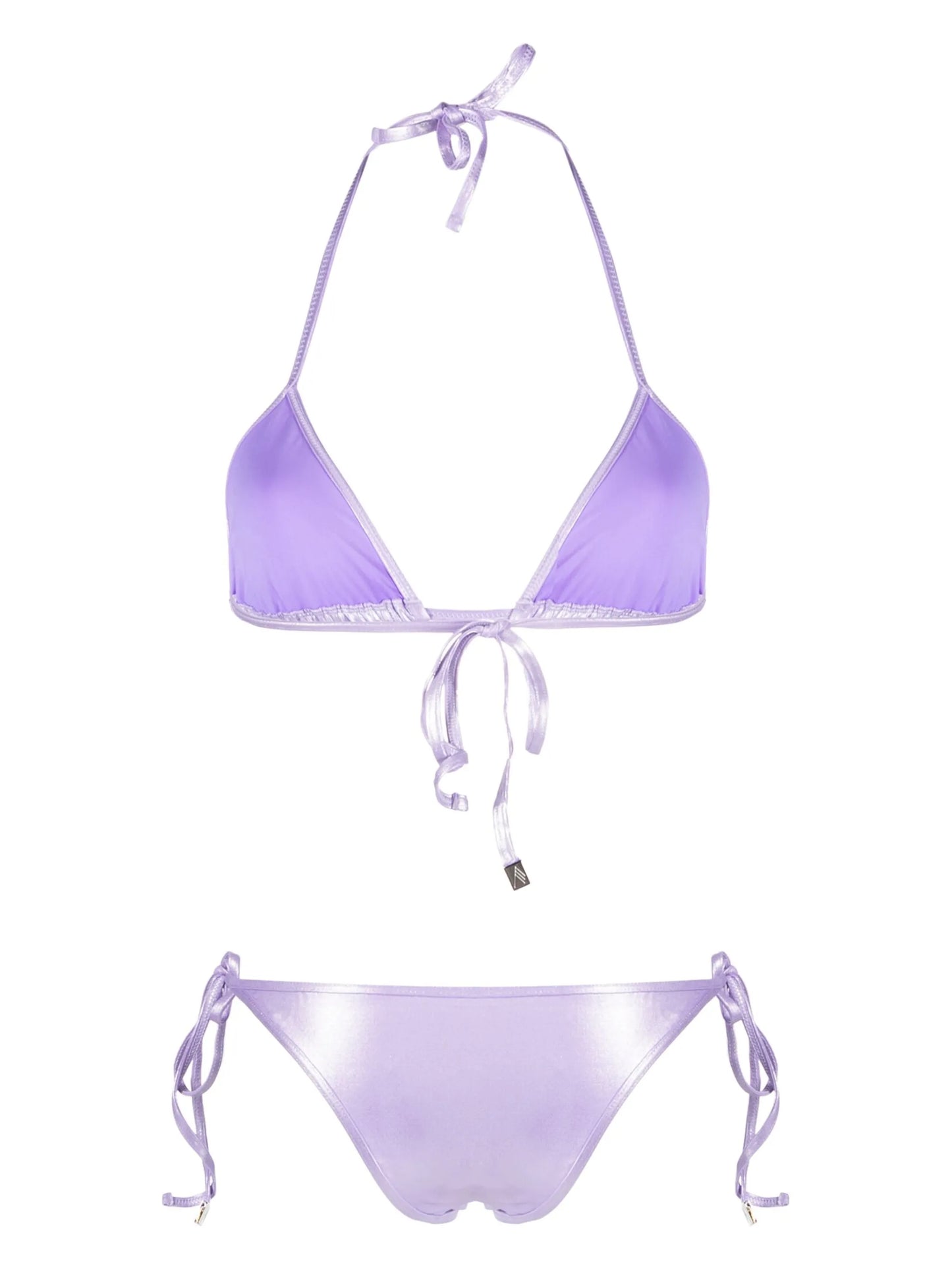 high-shine triangle bikini set