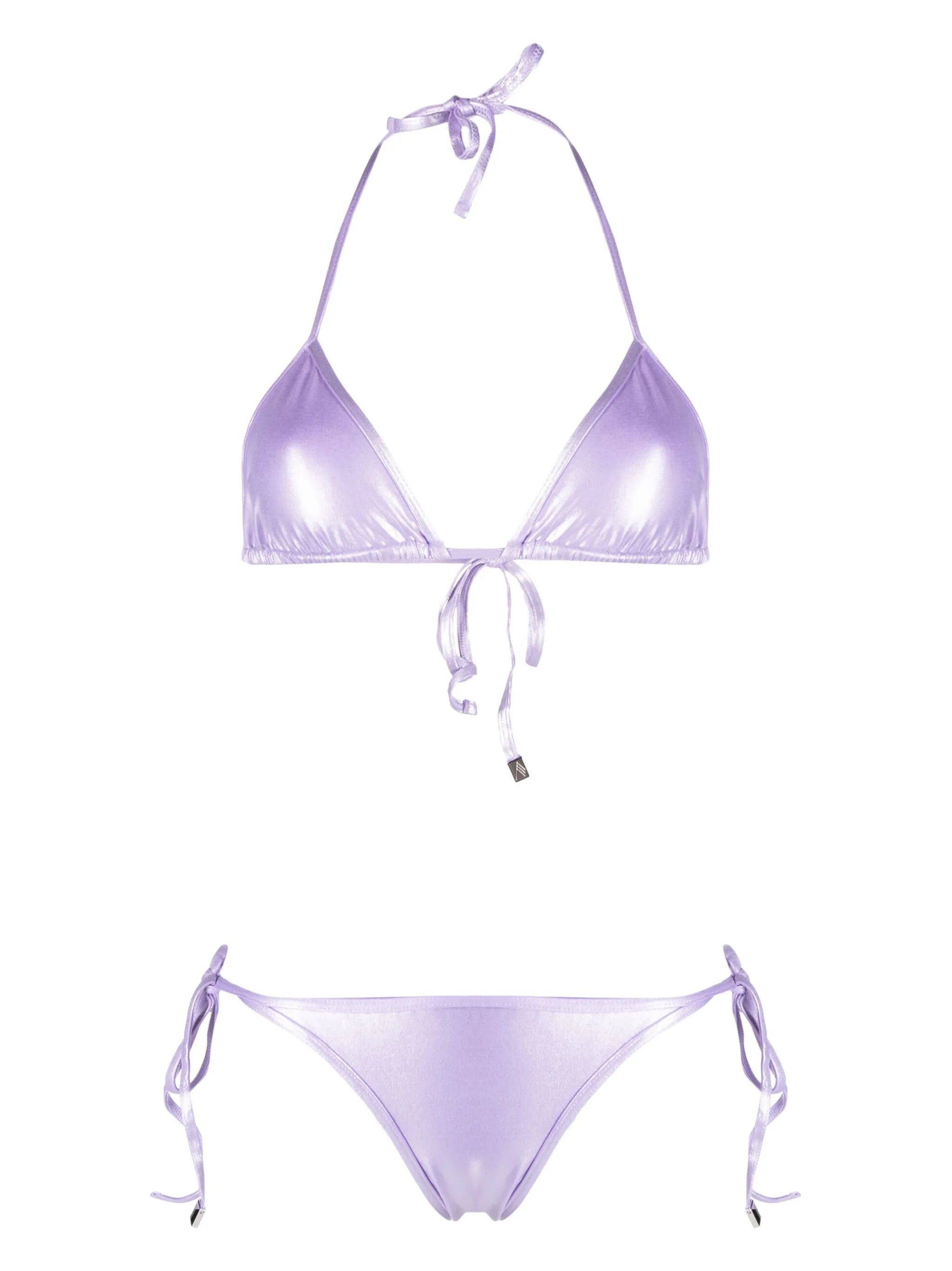 high-shine triangle bikini set