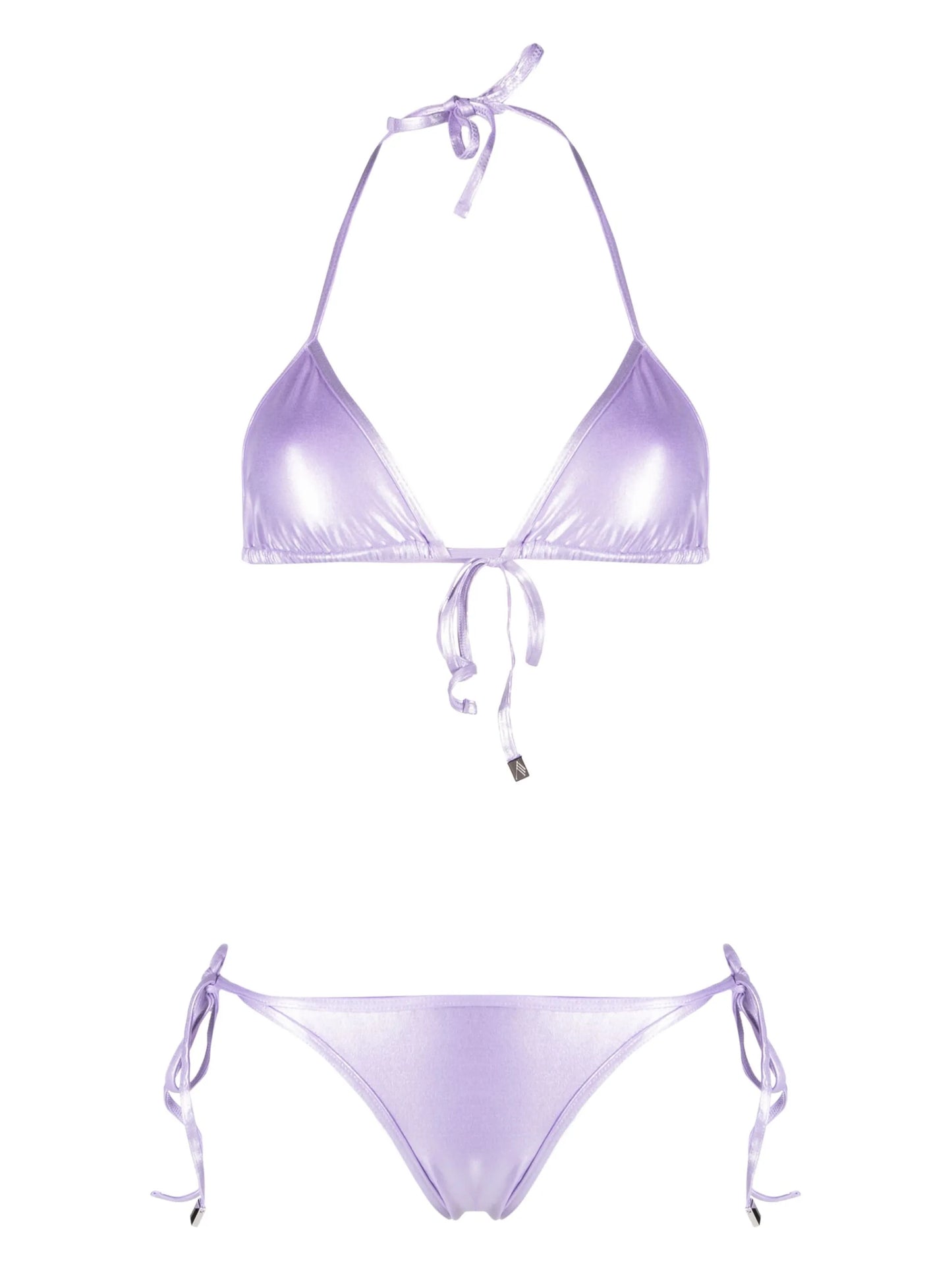 high-shine triangle bikini set