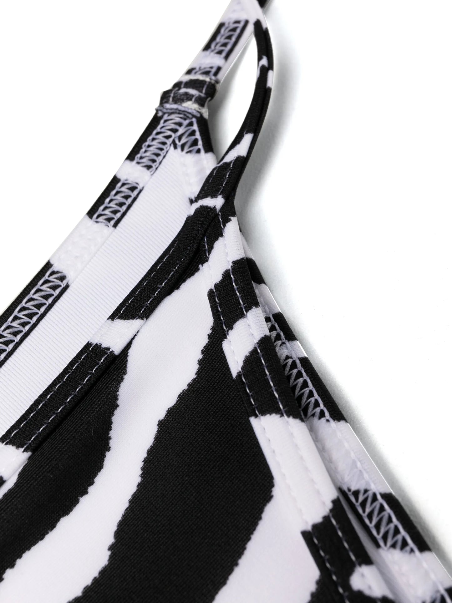 one-shoulder zebra-print bikini set