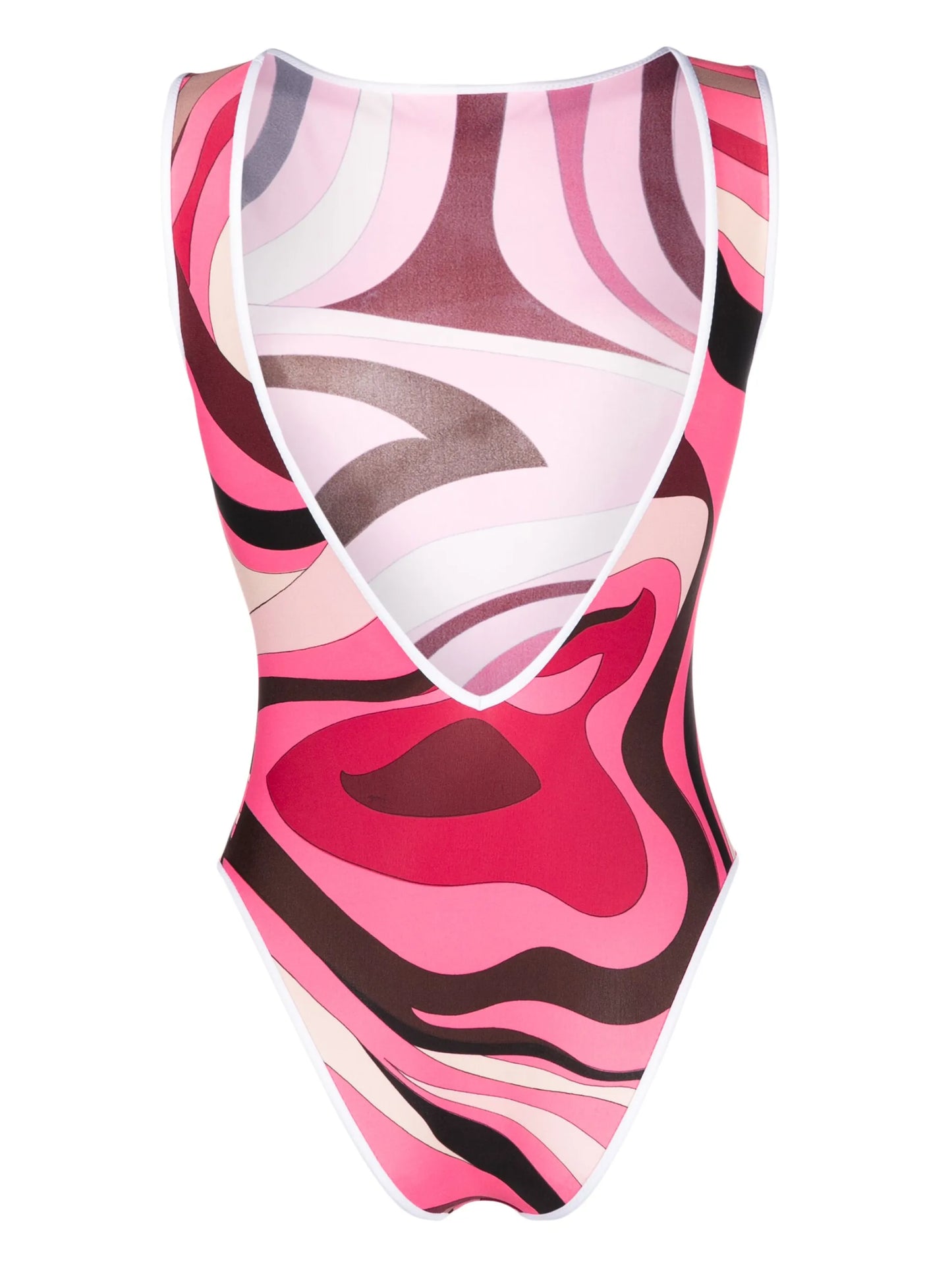 wave-print swimsuit