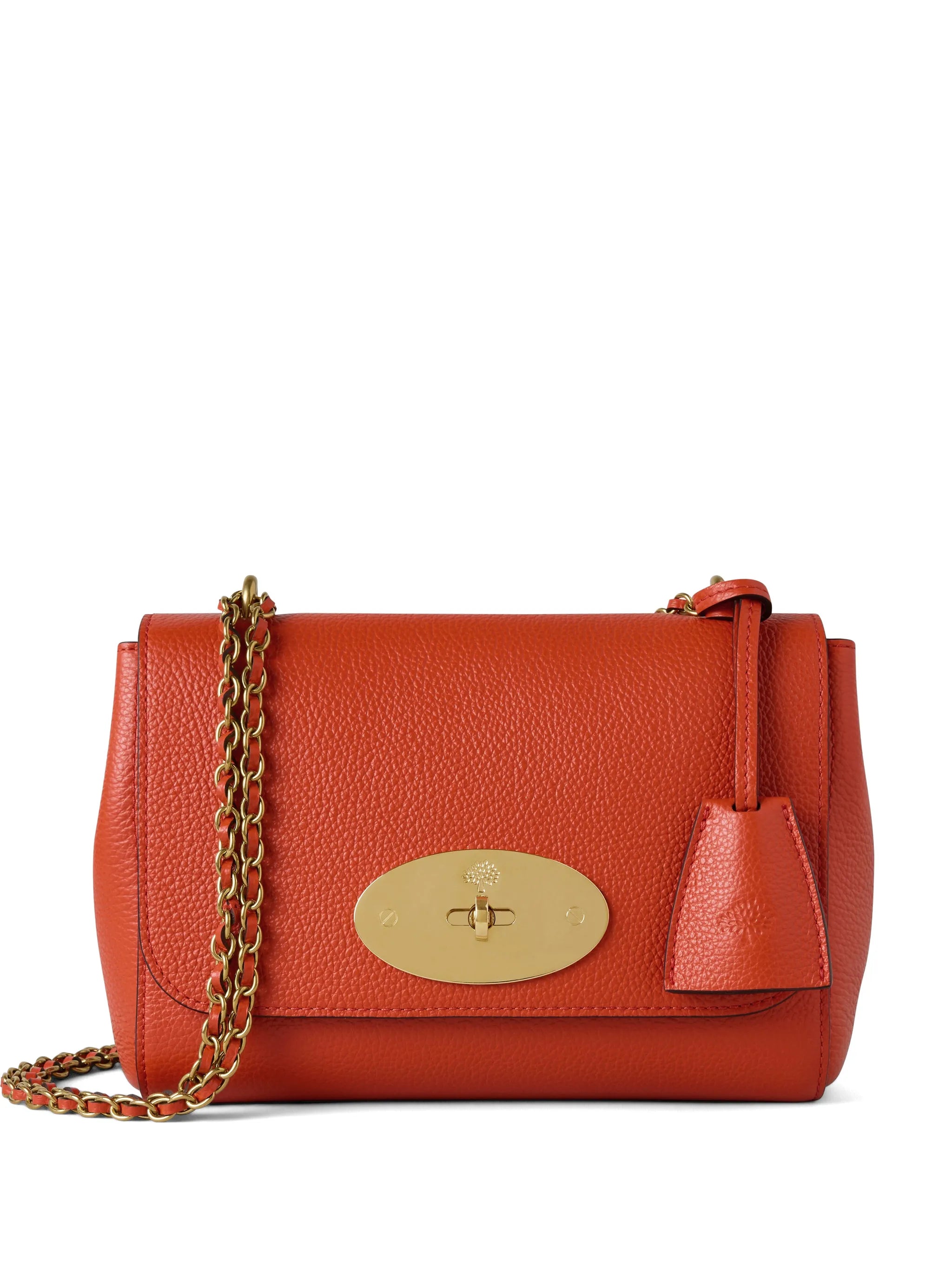 Lily bag in coral orange small classic grain