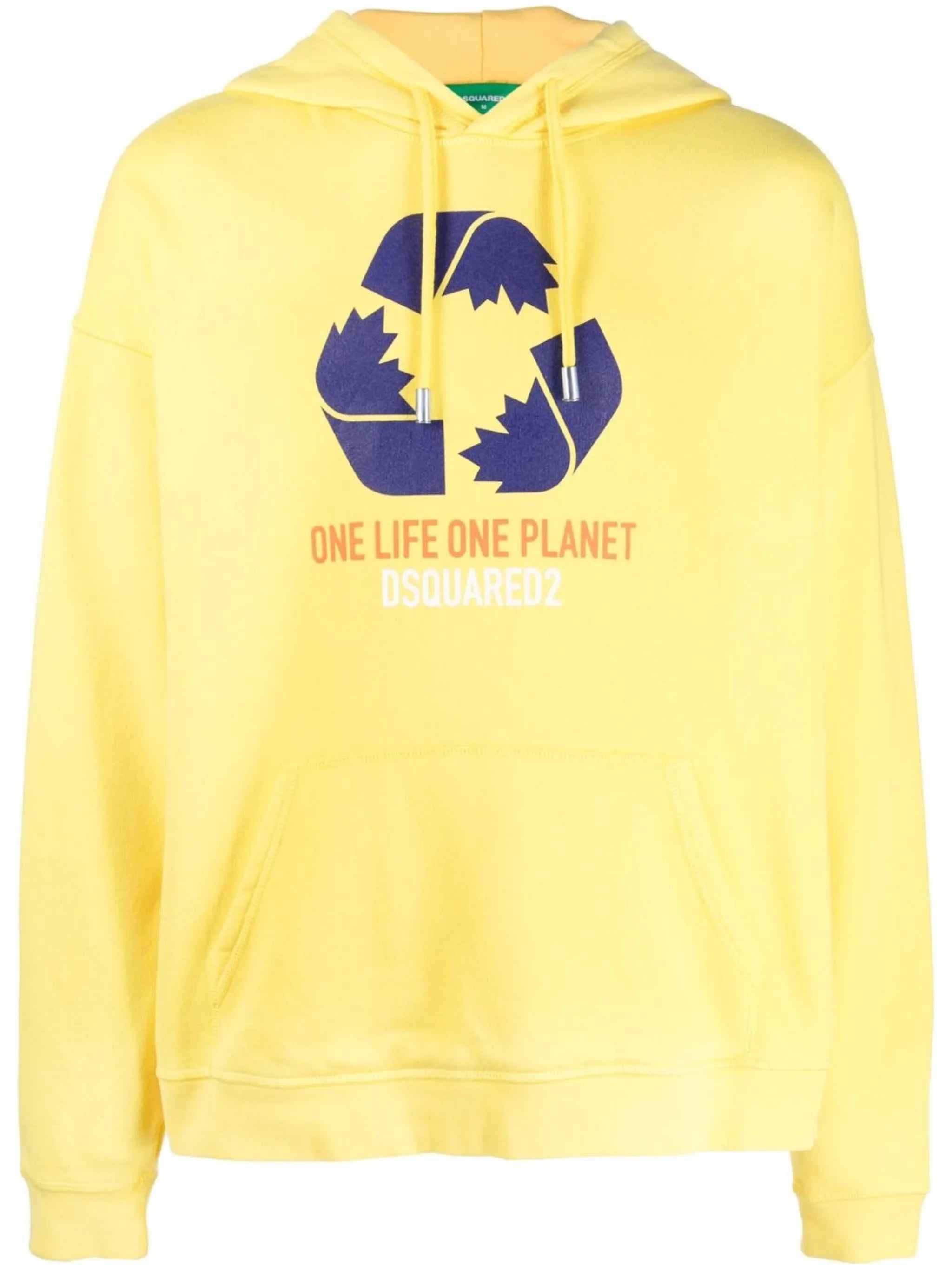 slogan-print long-sleeve hoodie