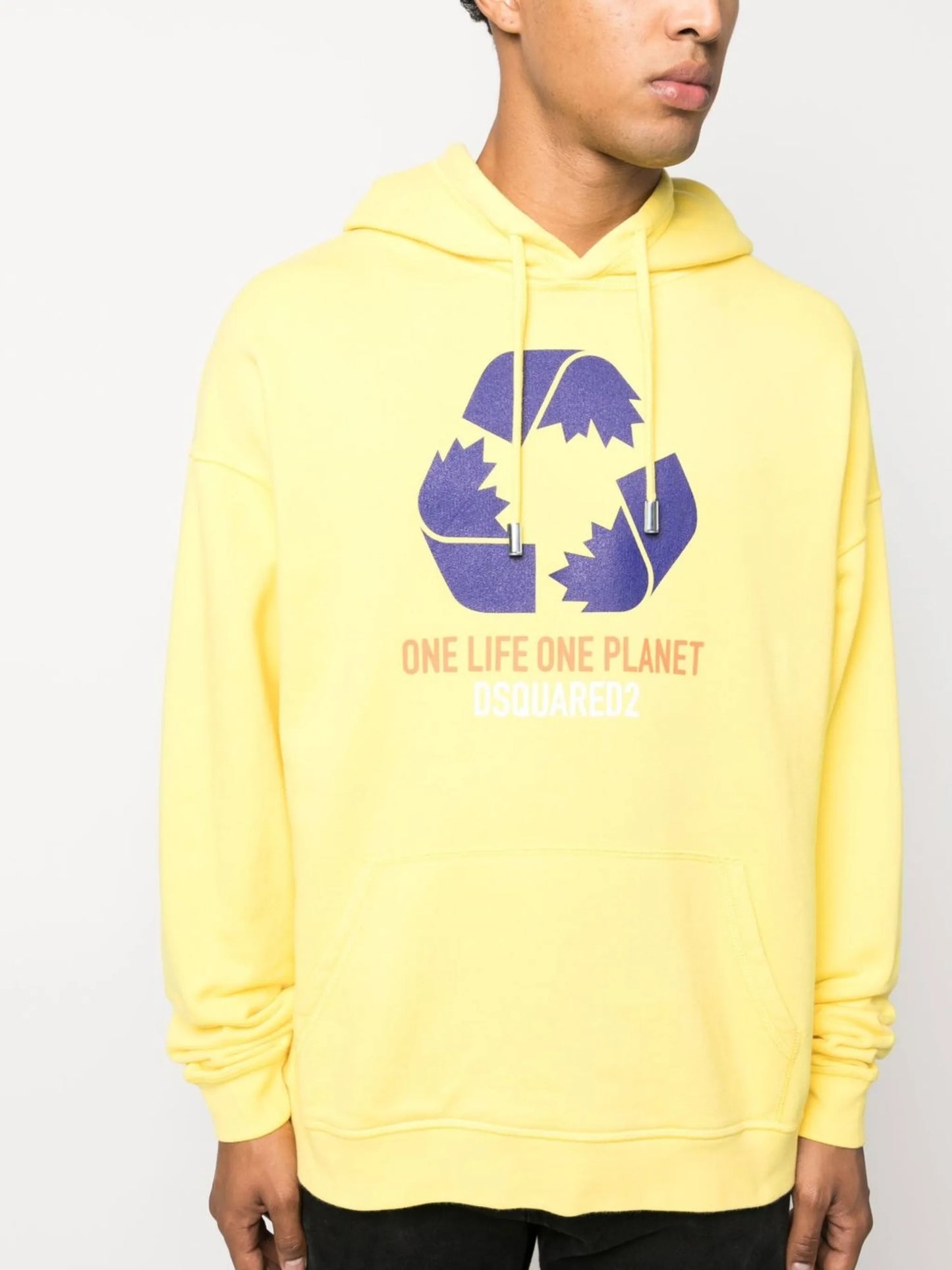 slogan-print long-sleeve hoodie