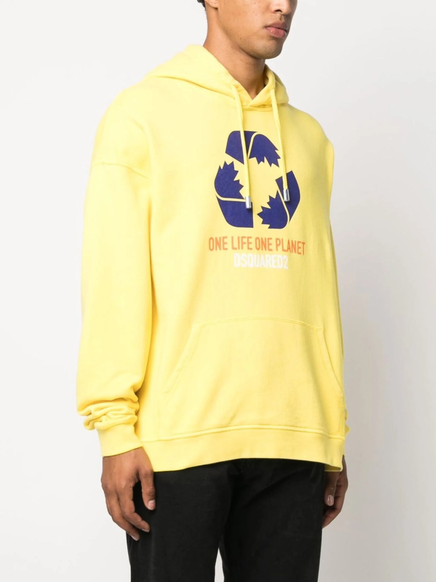 slogan-print long-sleeve hoodie