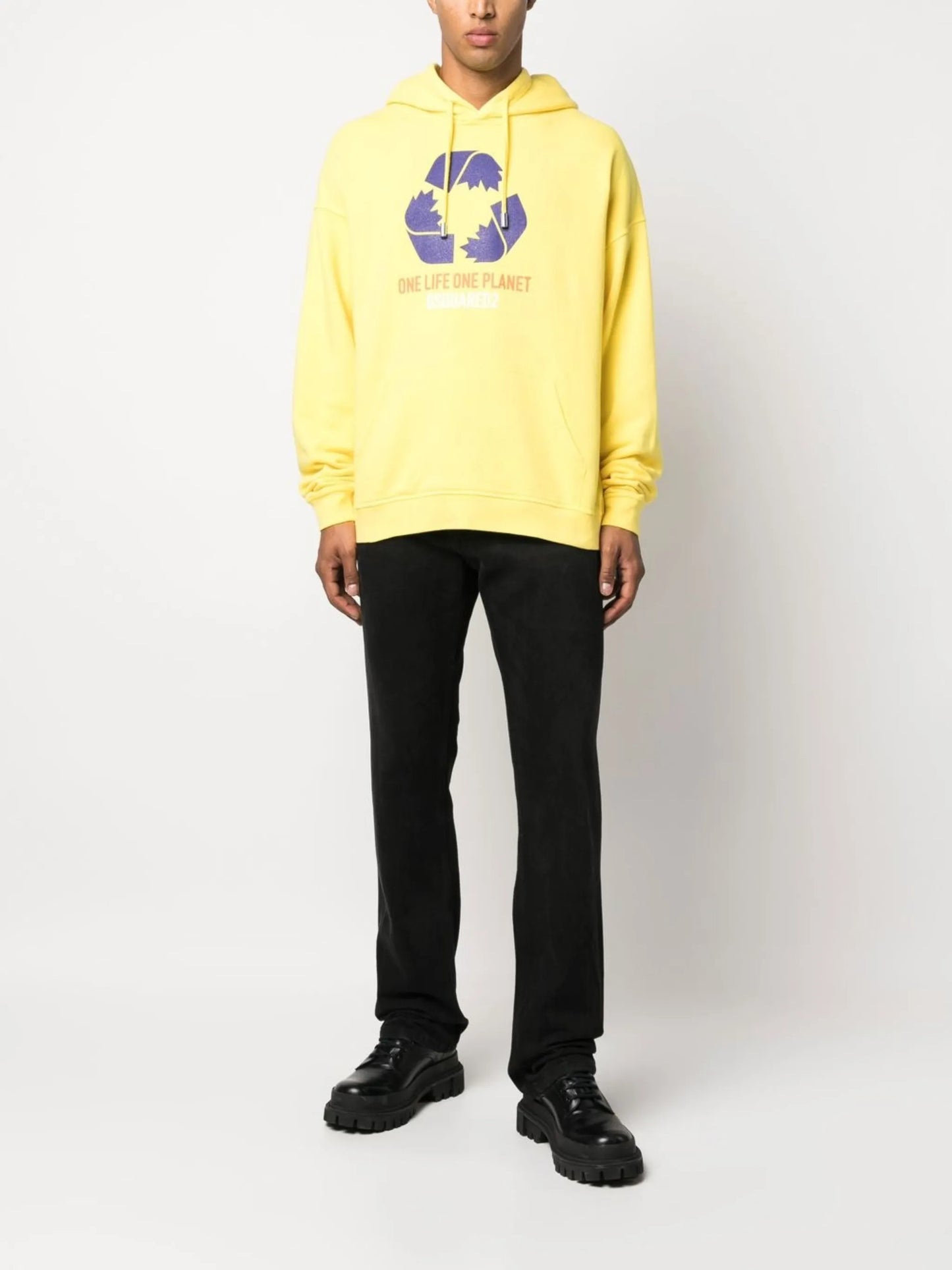 slogan-print long-sleeve hoodie