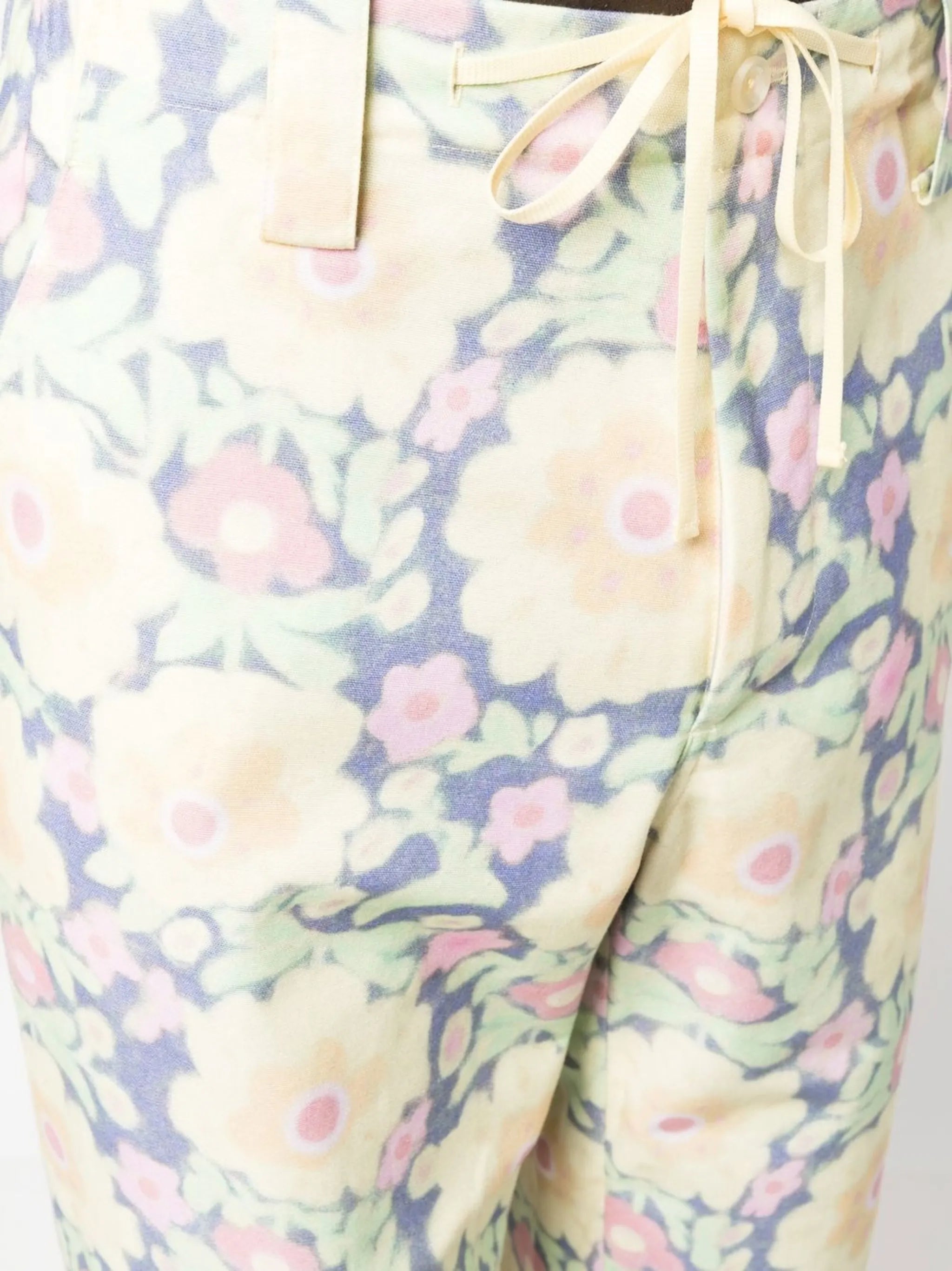 floral-print straight-leg trousers
