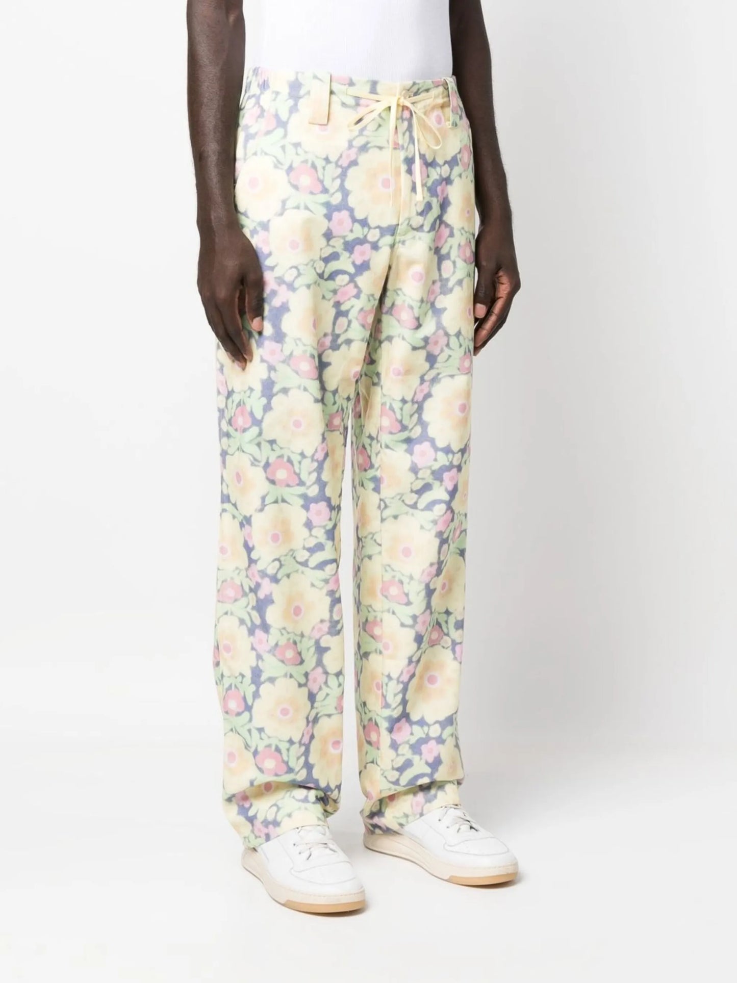 floral-print straight-leg trousers