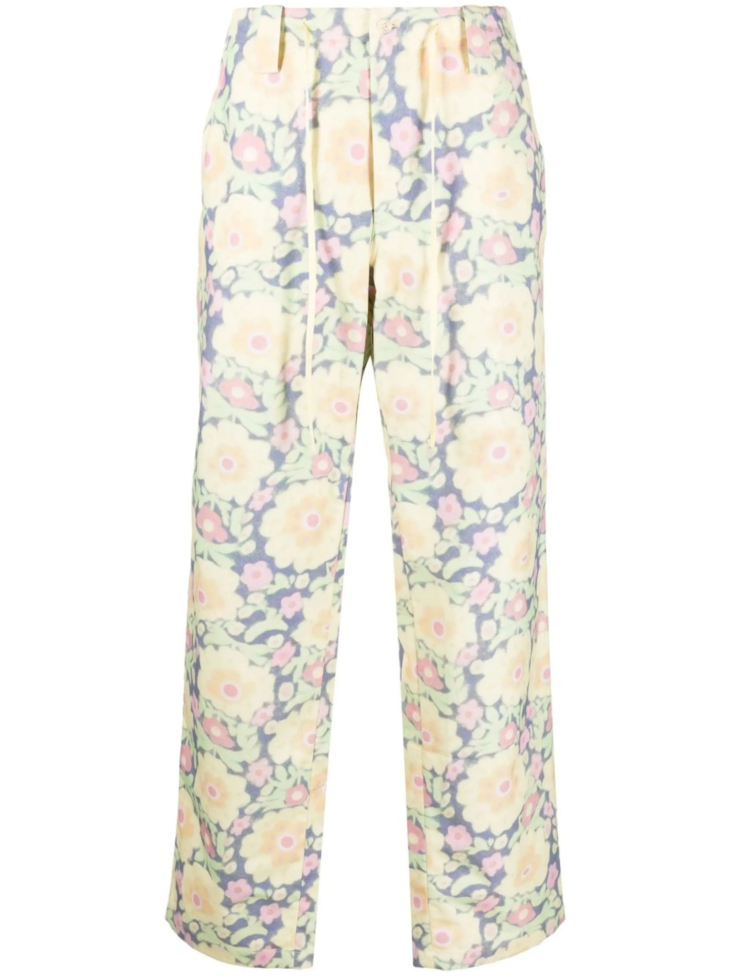 floral-print straight-leg trousers