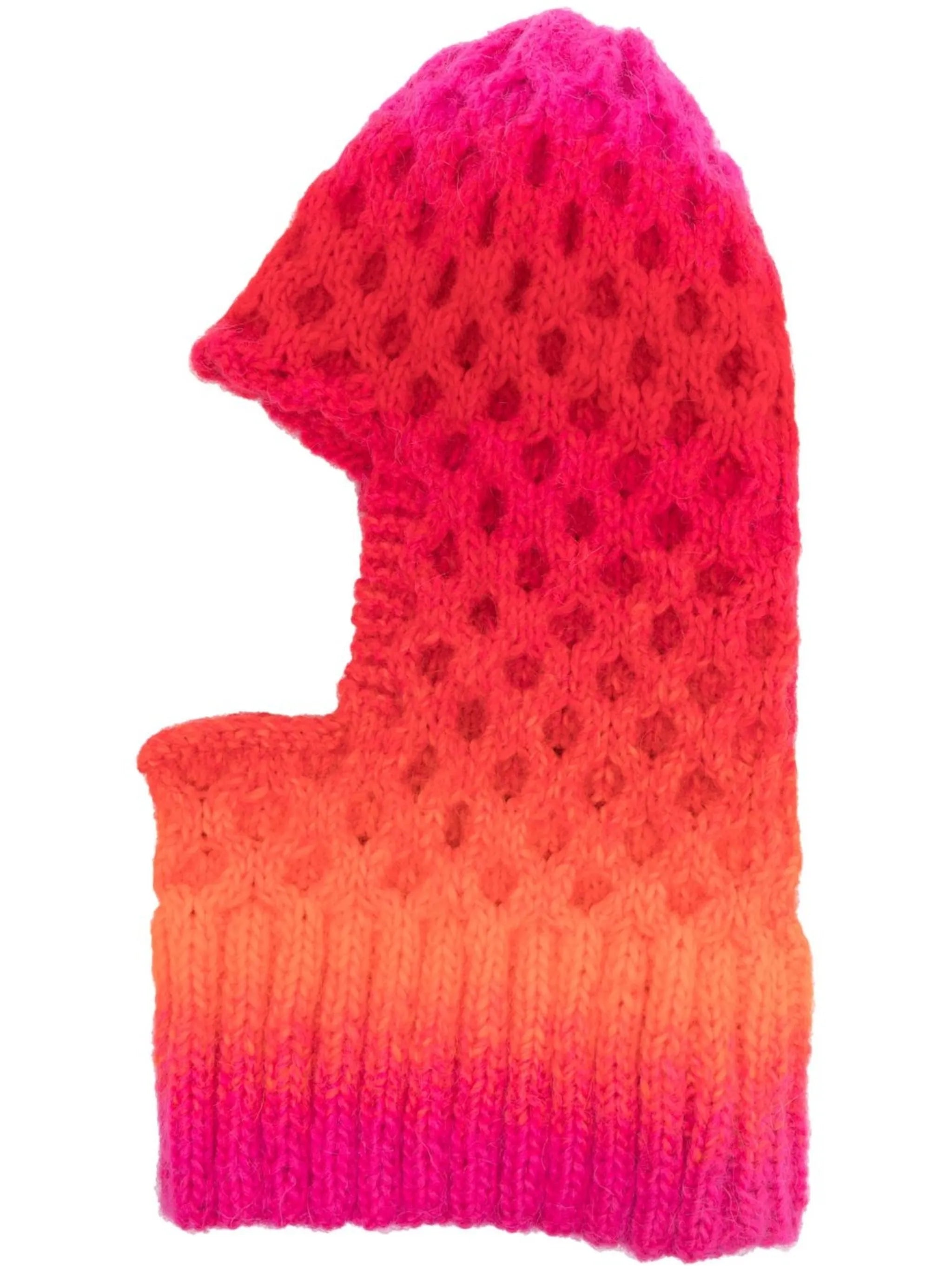 Hayley ombré waffle-knit balaclava