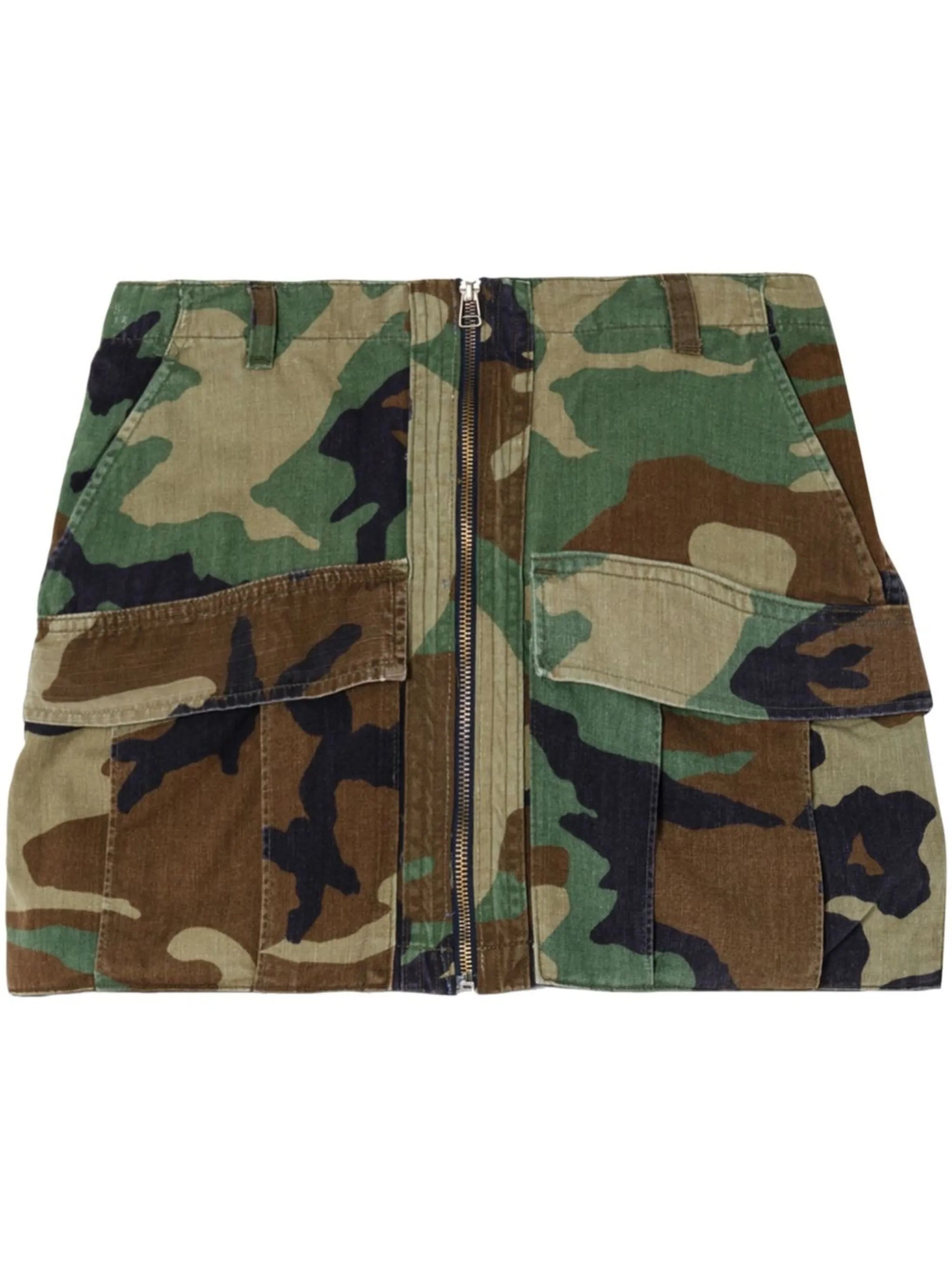 upcycled cargo micro skirt