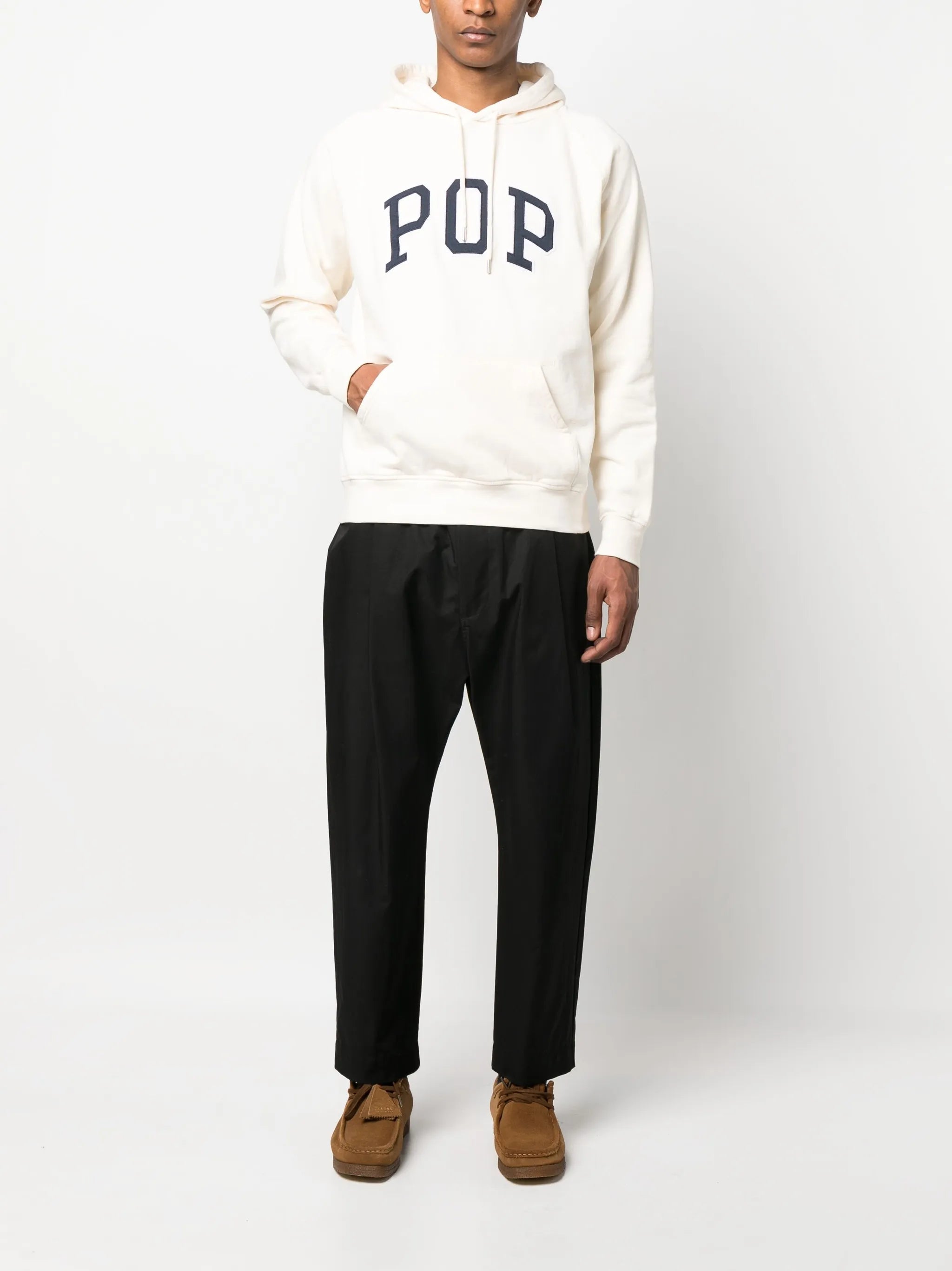 logo-print cotton hoodie