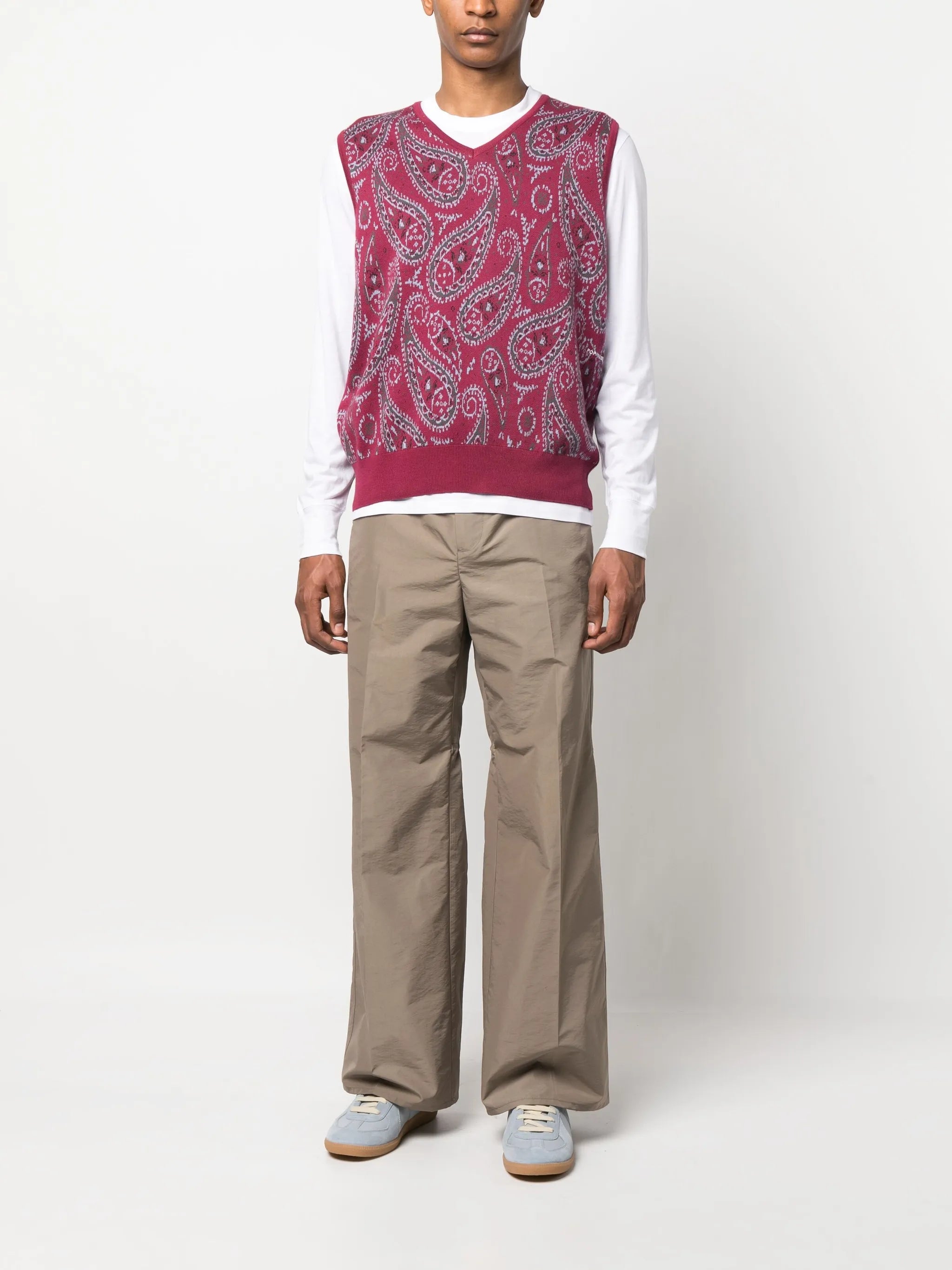 knitted paisley vest