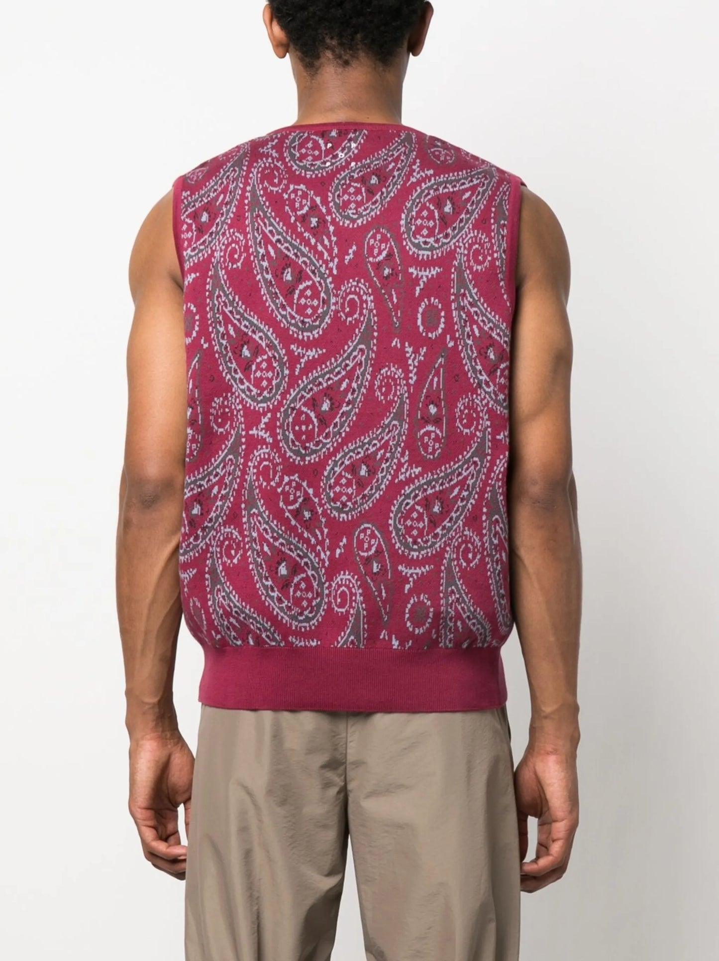 knitted paisley vest
