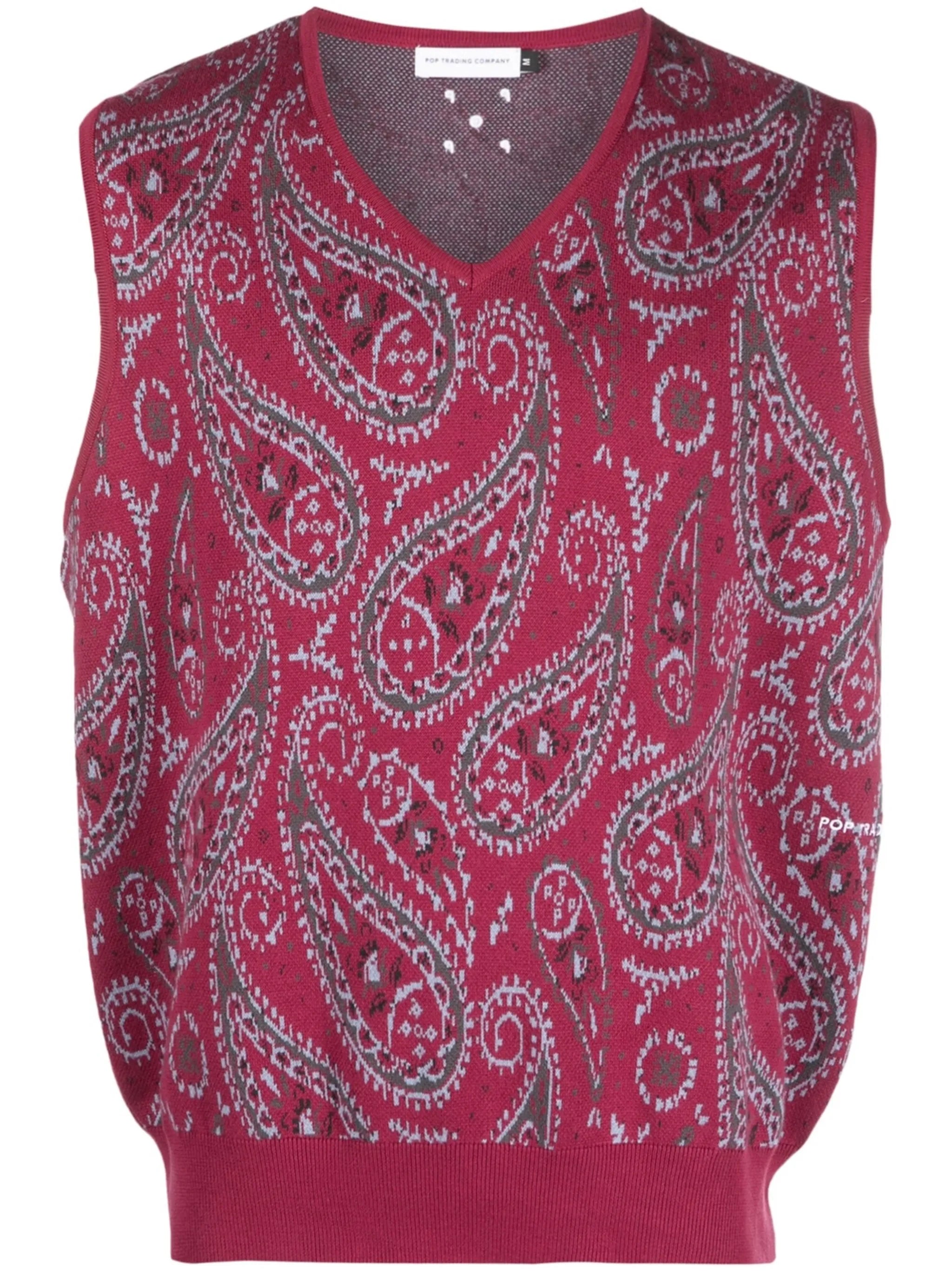 knitted paisley vest