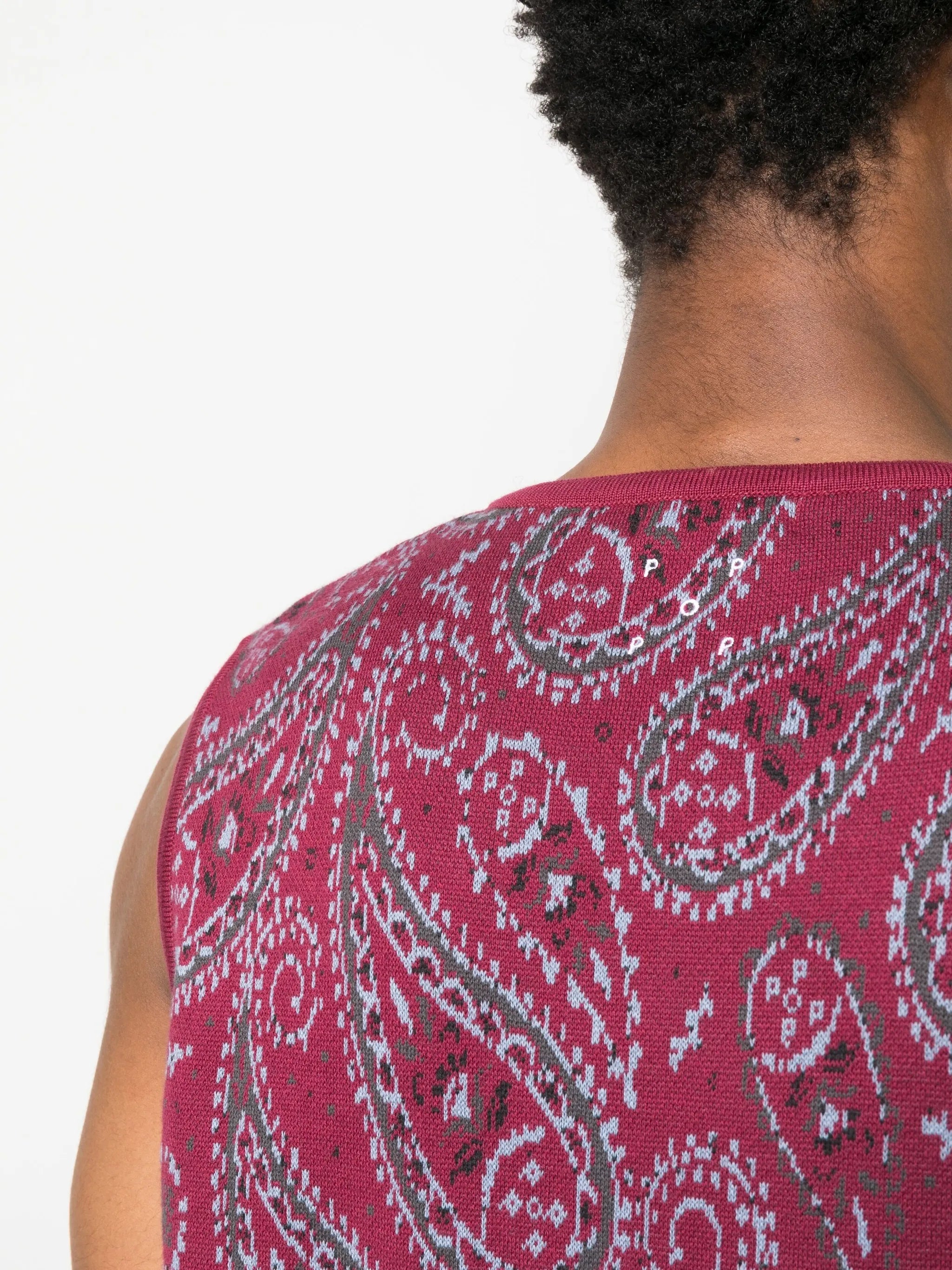 knitted paisley vest