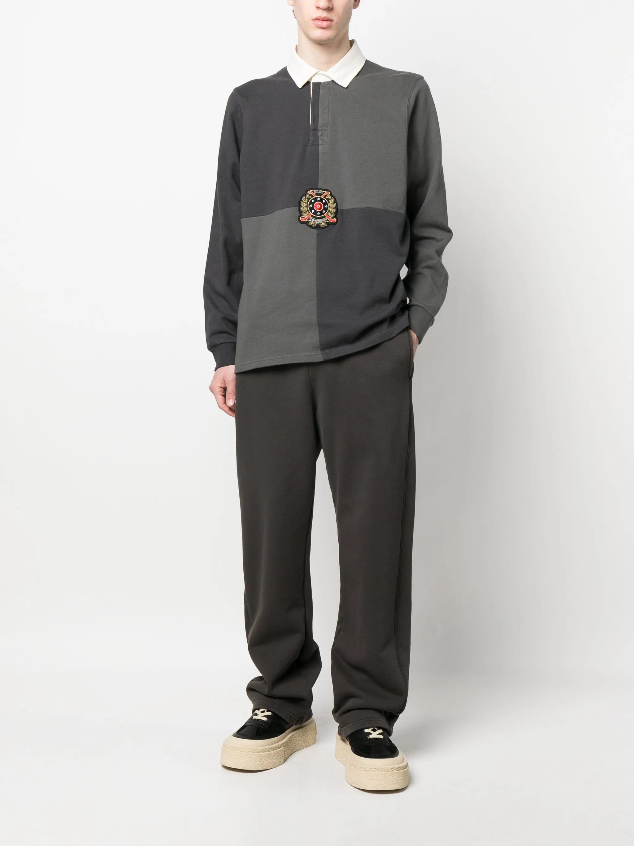 panelled-design polo shirt