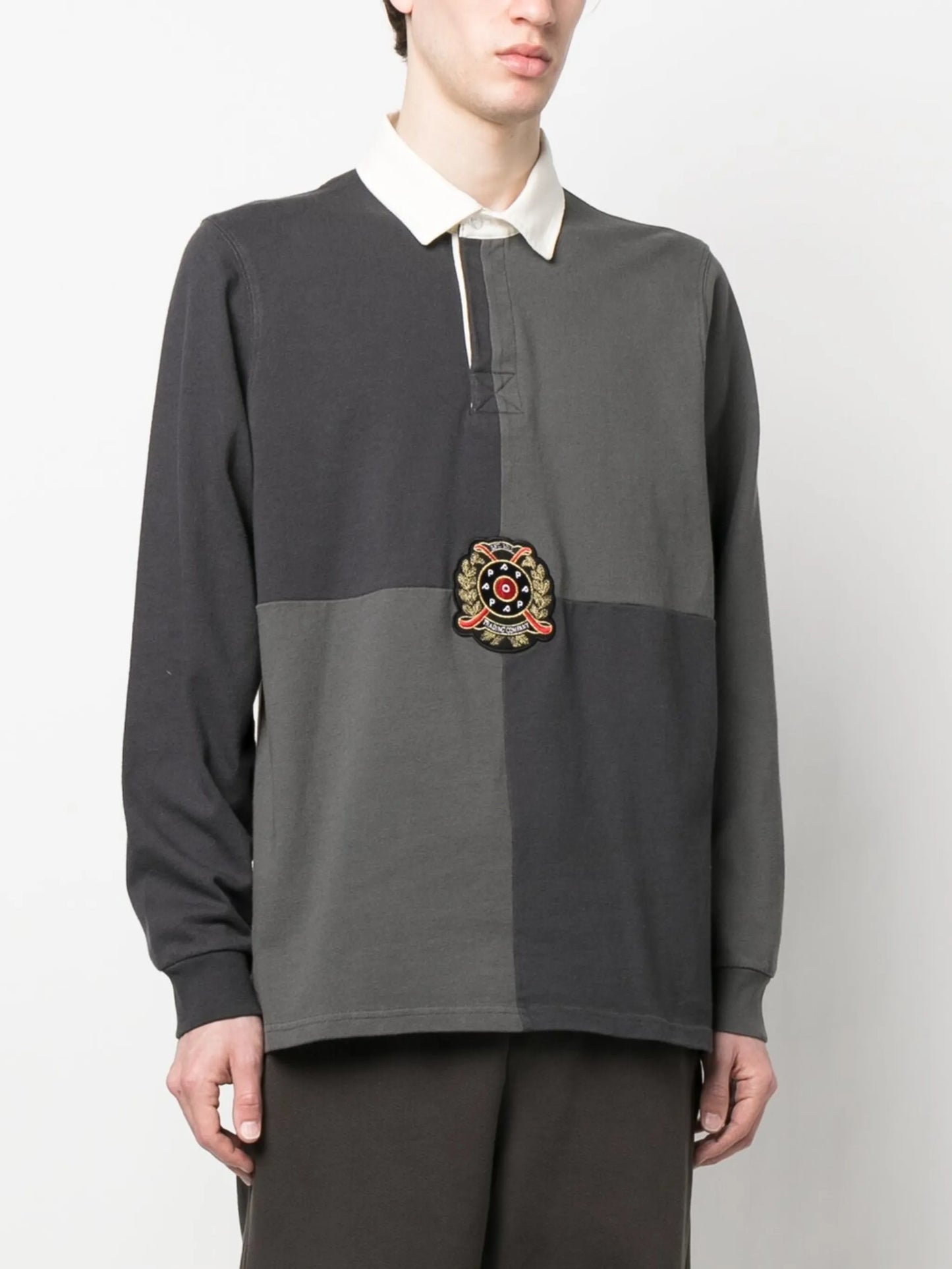 panelled-design polo shirt