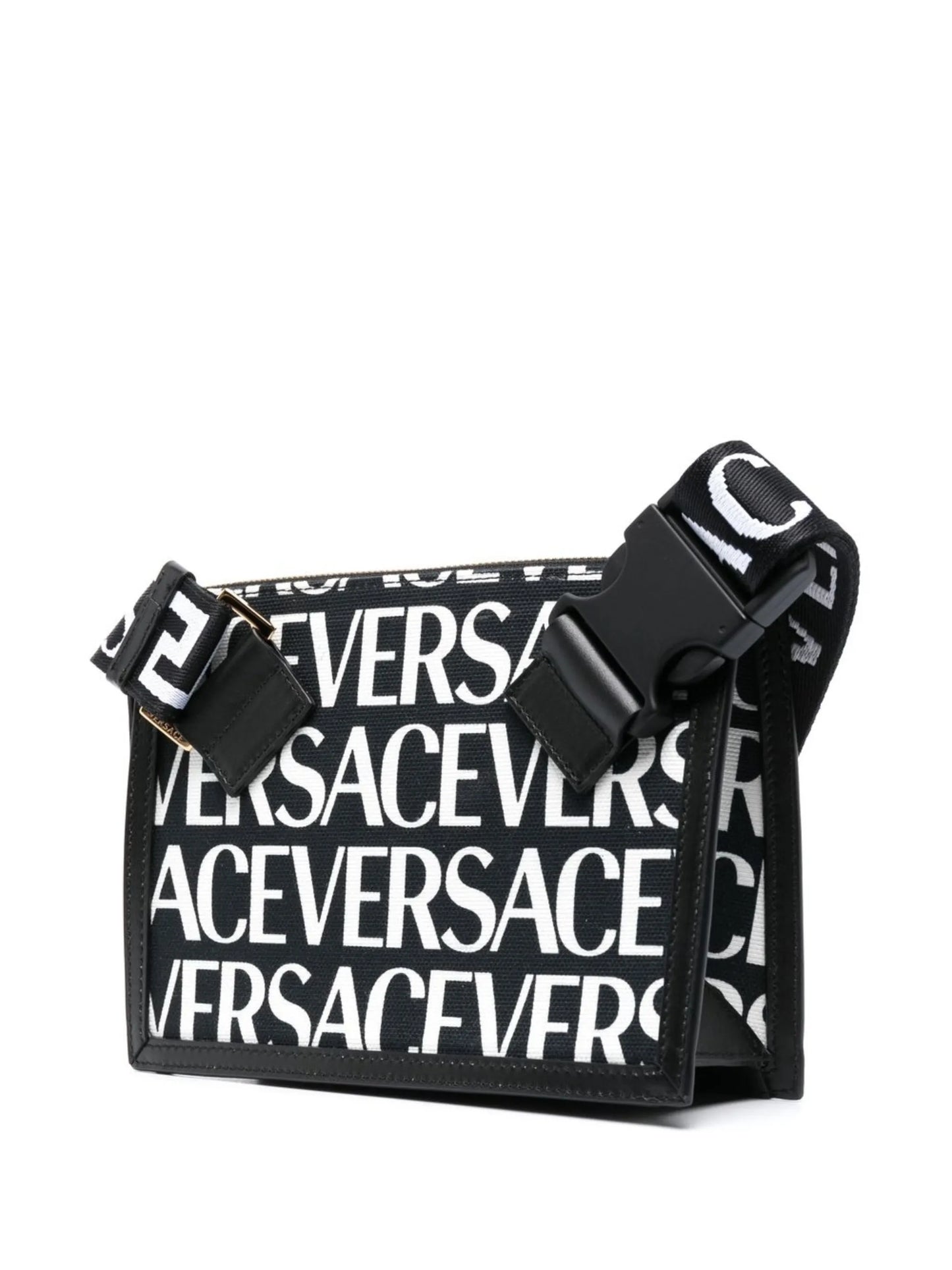 logo-print cotton shoulder bag