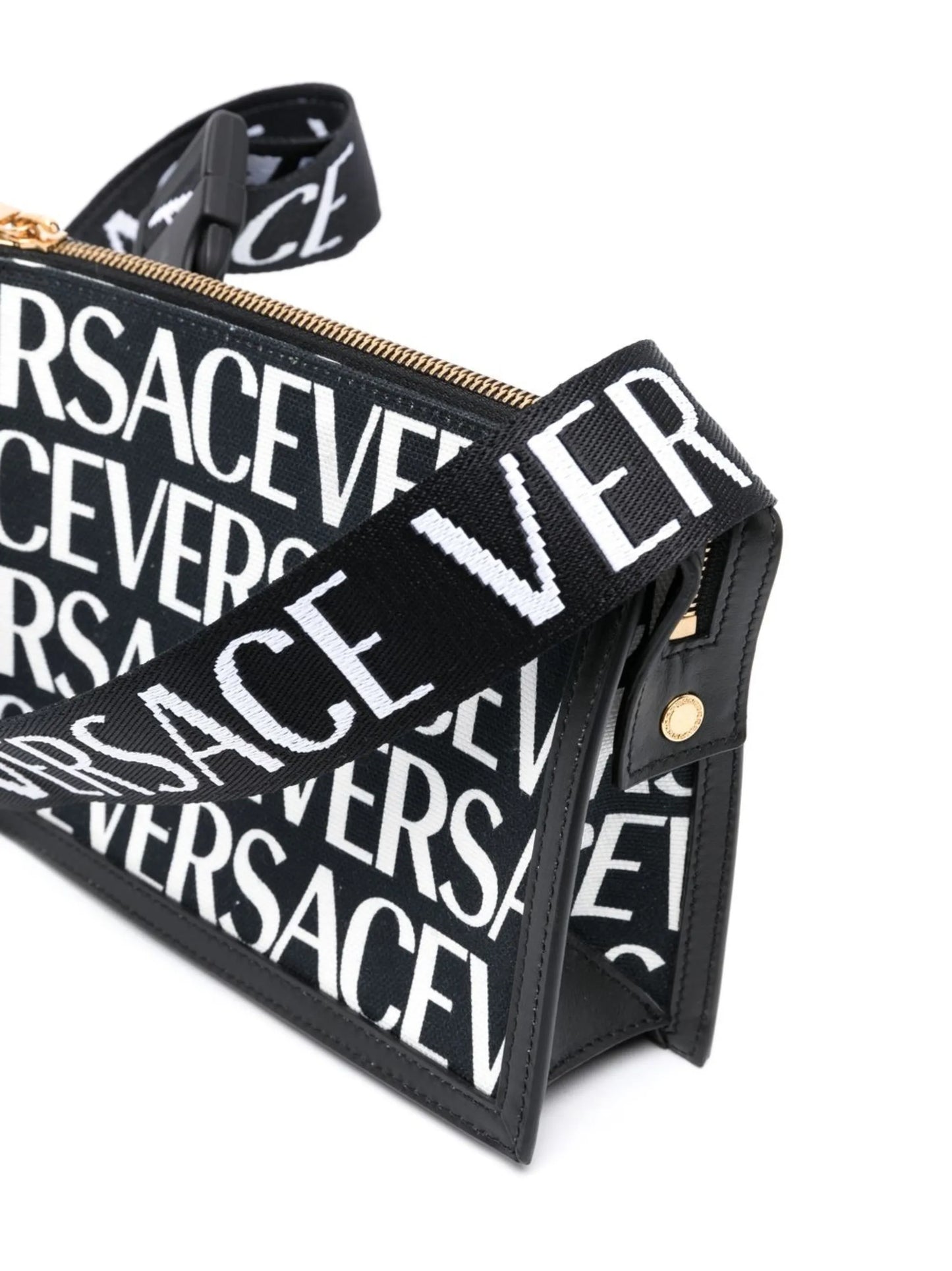 logo-print cotton shoulder bag