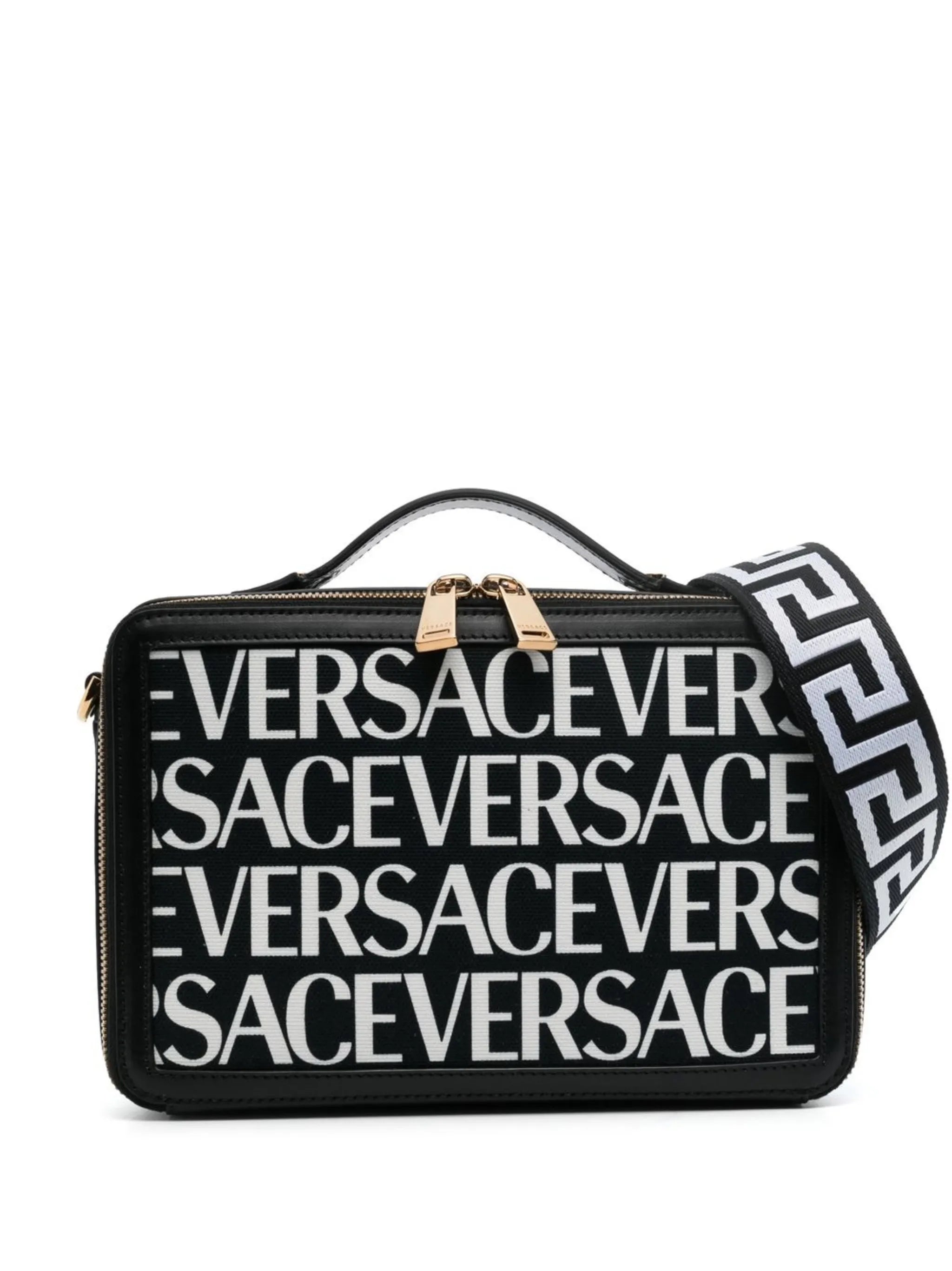 logo-print messenger bag
