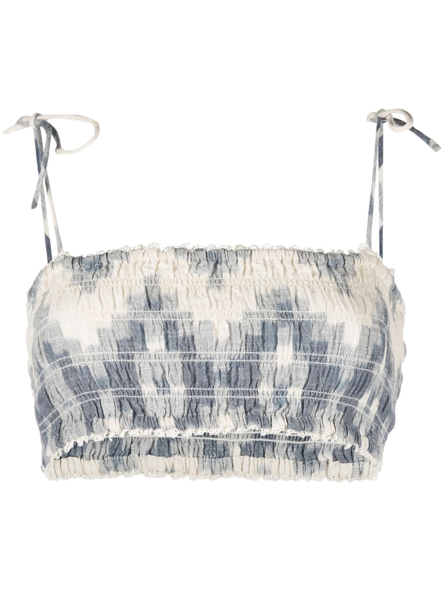 Neith Ikat shirred crop top