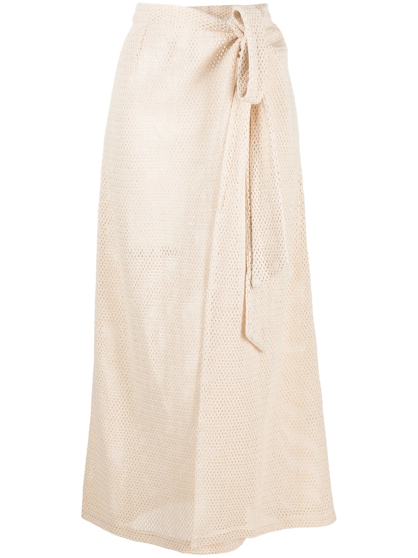 net-woven wrap maxi skirt