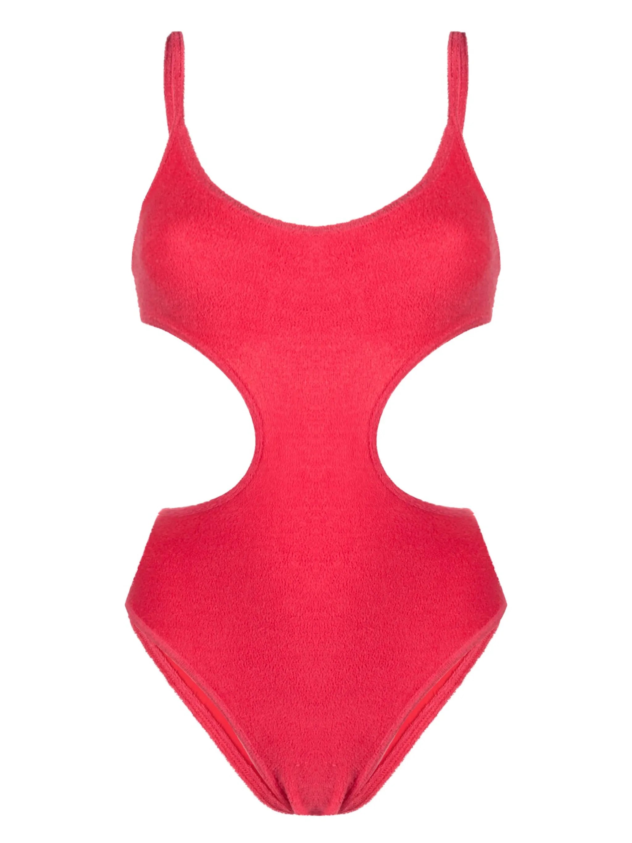terry-cloth cut-out swimsuit