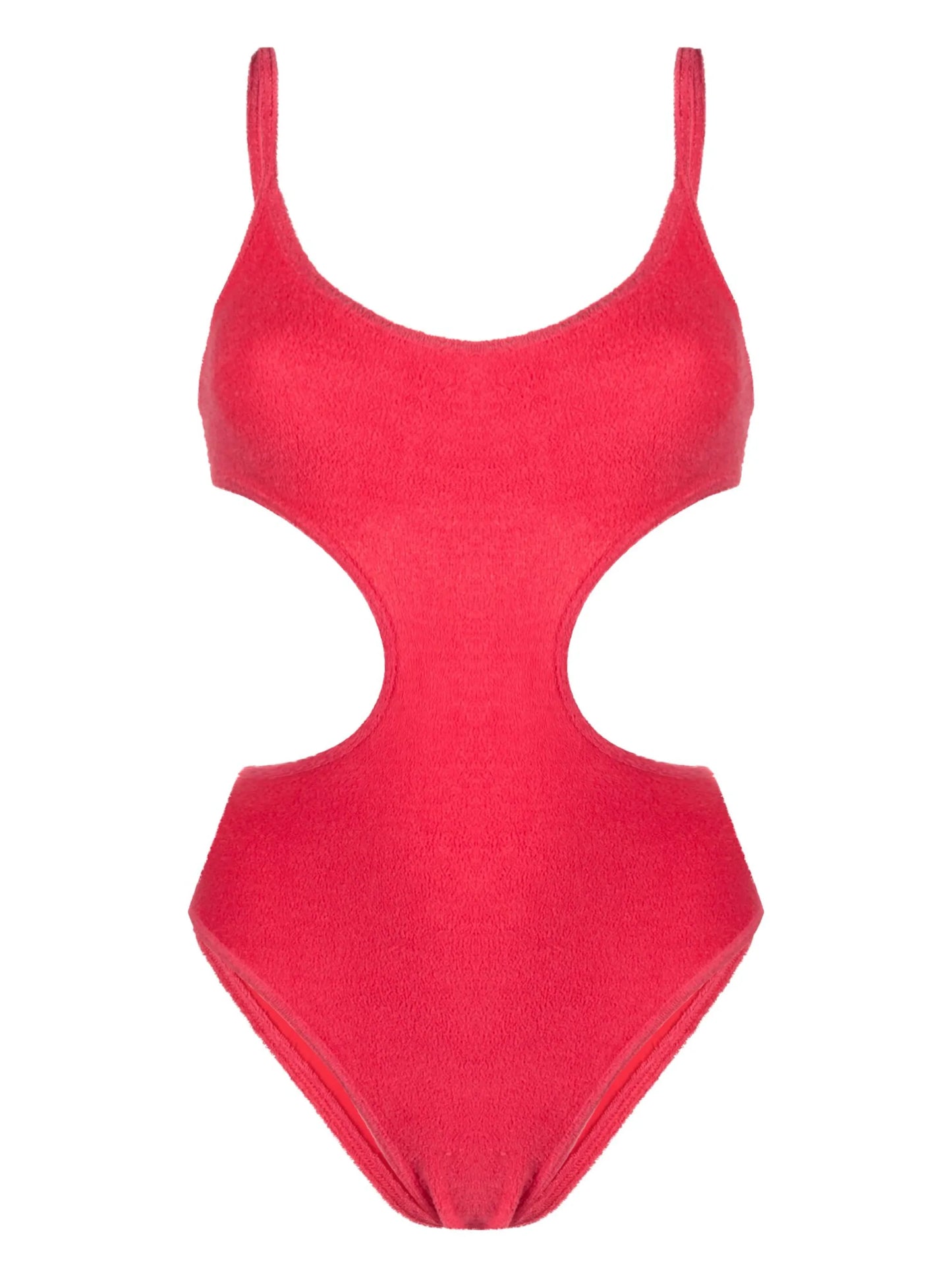 terry-cloth cut-out swimsuit