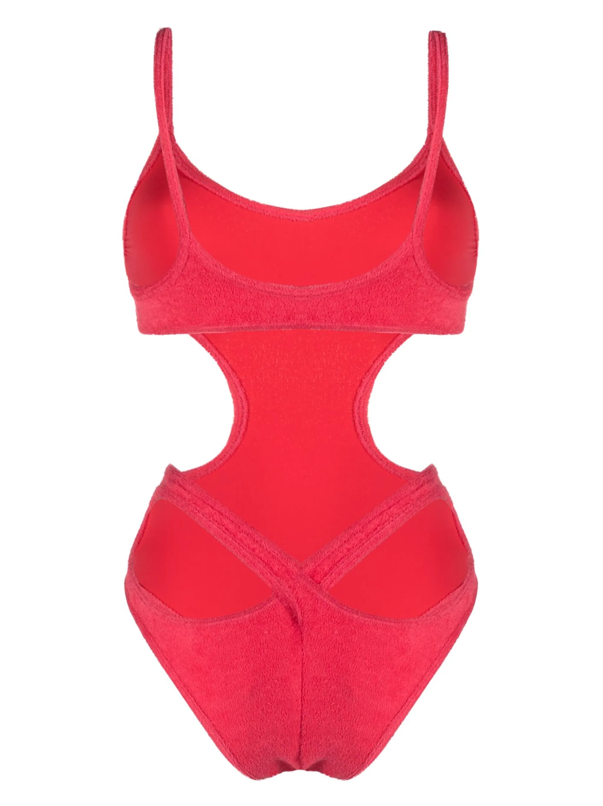 terry-cloth cut-out swimsuit