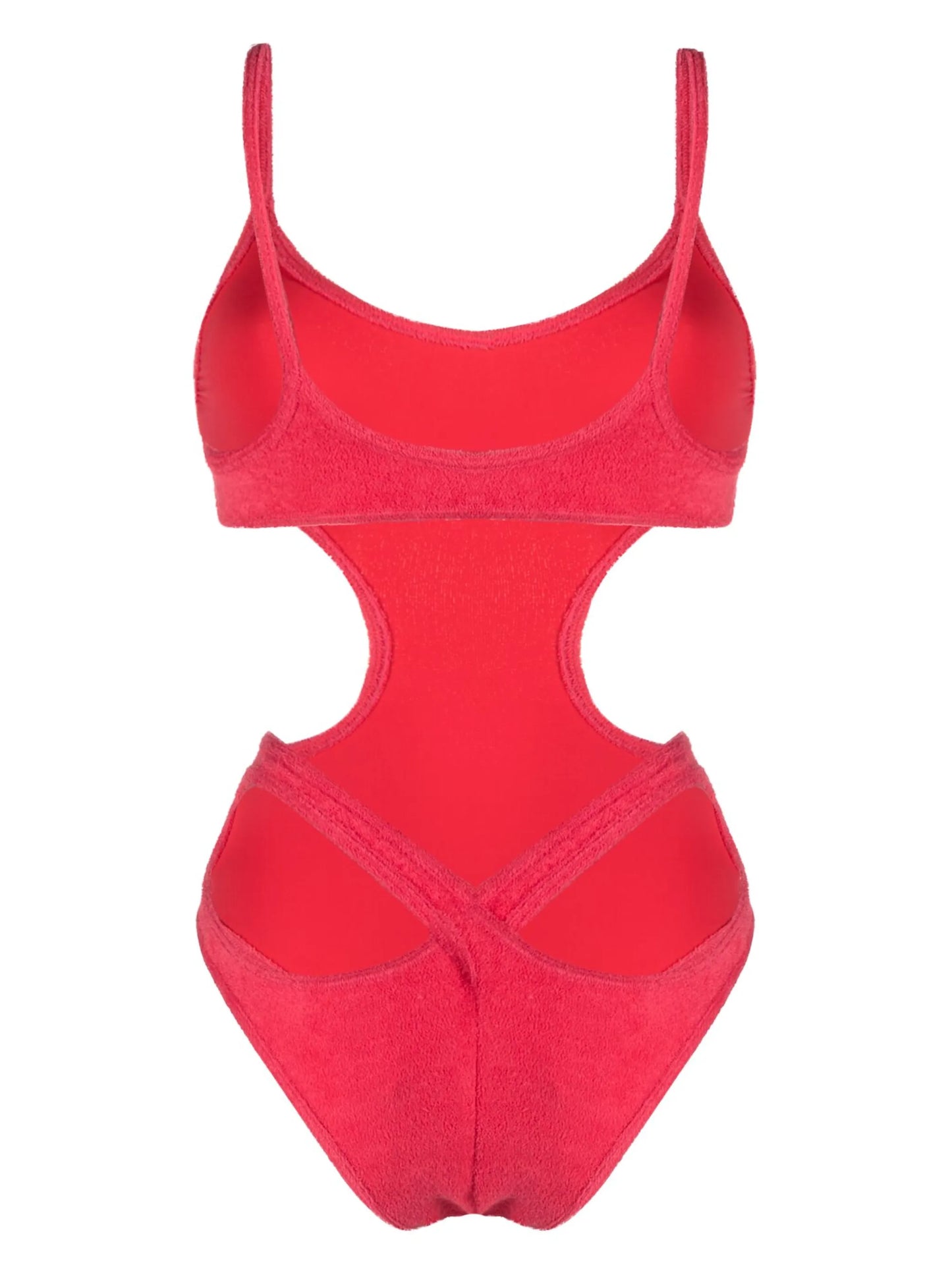 terry-cloth cut-out swimsuit