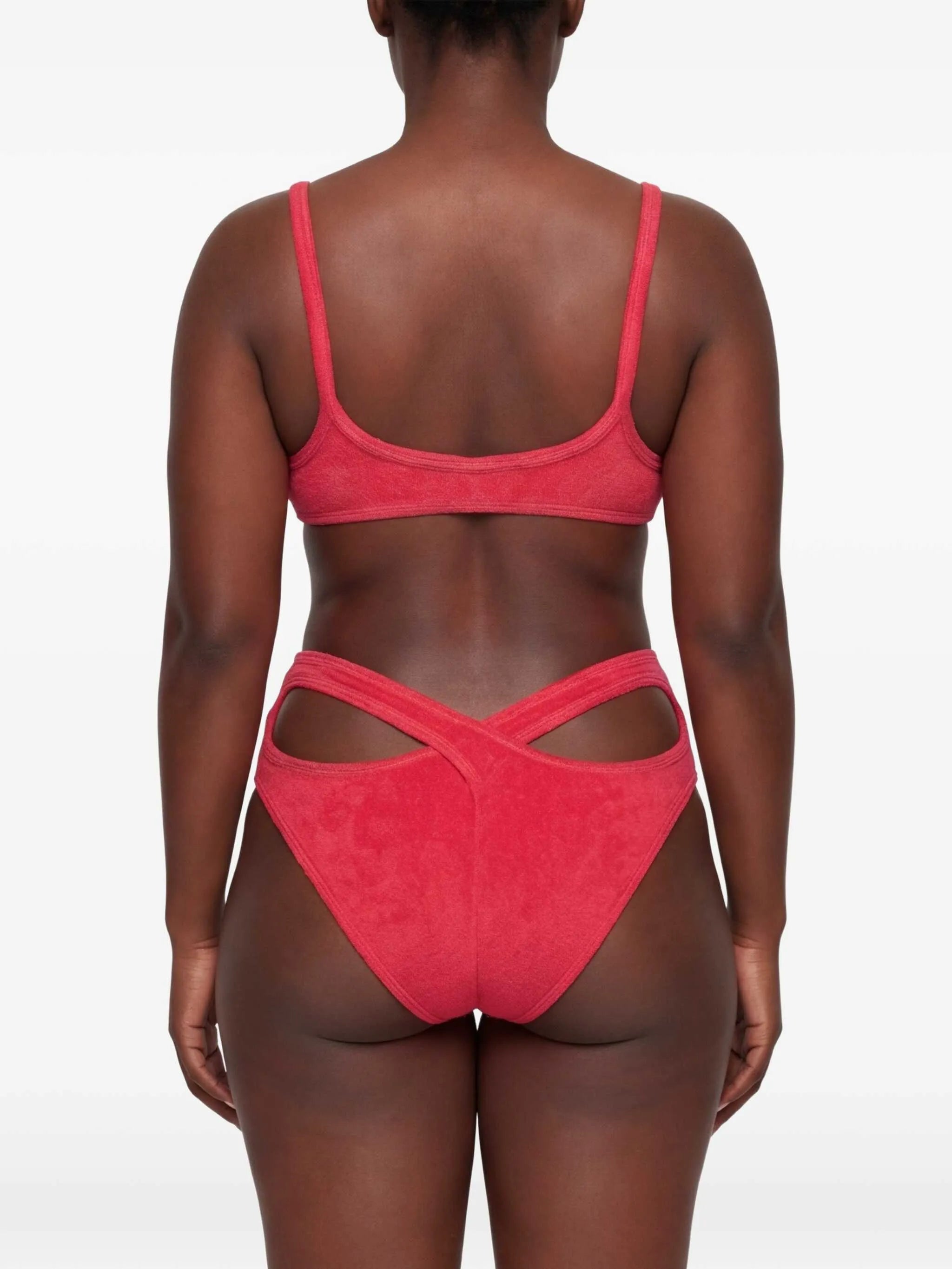 terry-cloth cut-out swimsuit