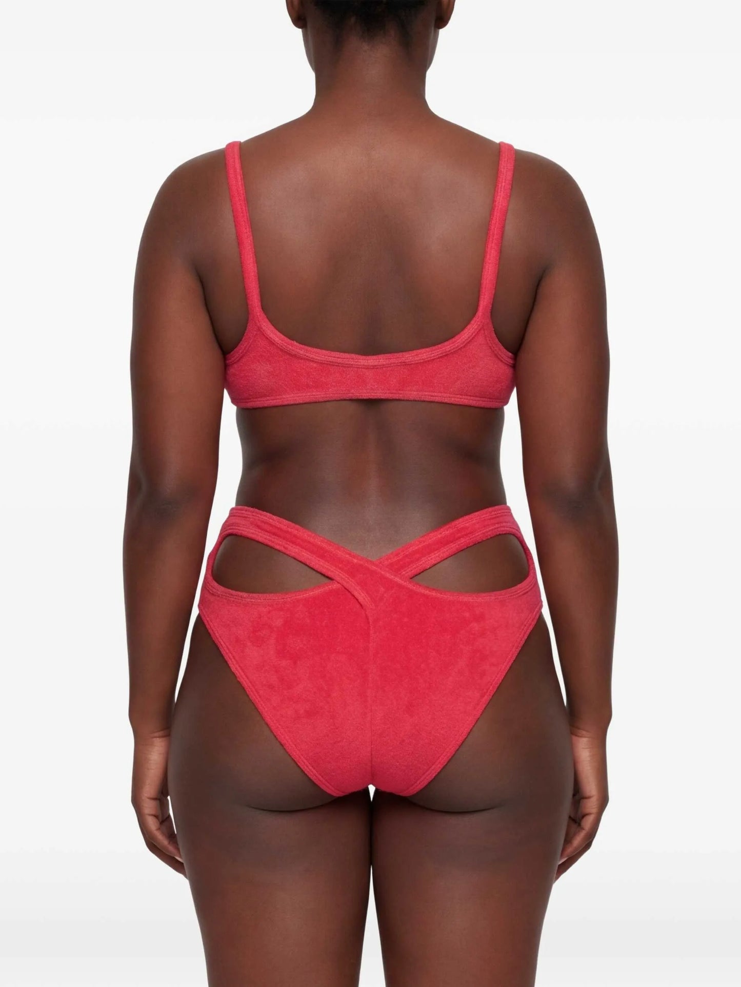 terry-cloth cut-out swimsuit