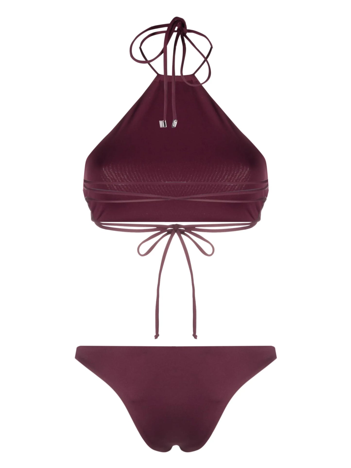 halterneck strap bikini set