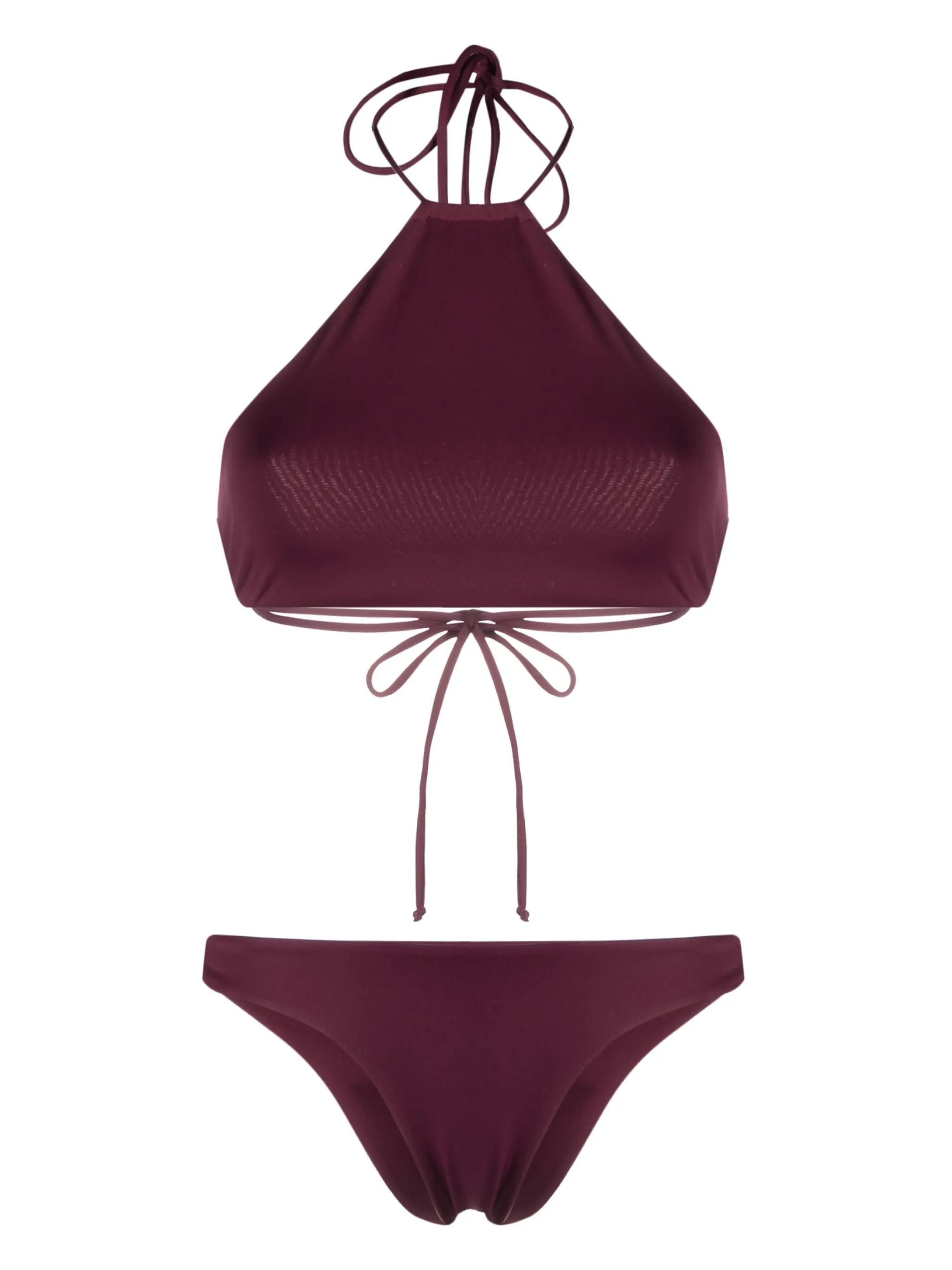 halterneck strap bikini set