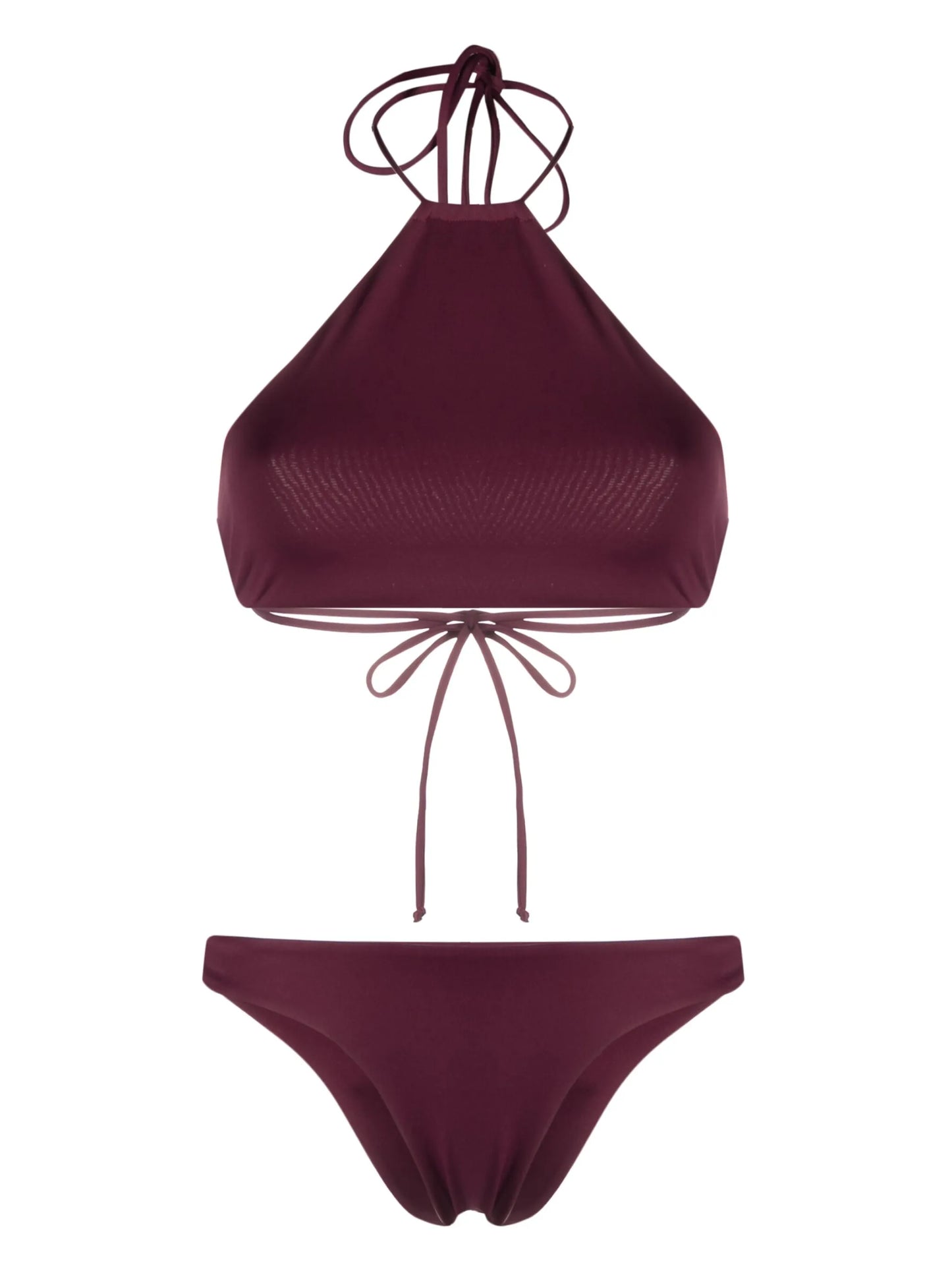 halterneck strap bikini set