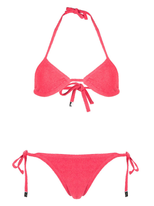 terry-cloth triangle bikini set