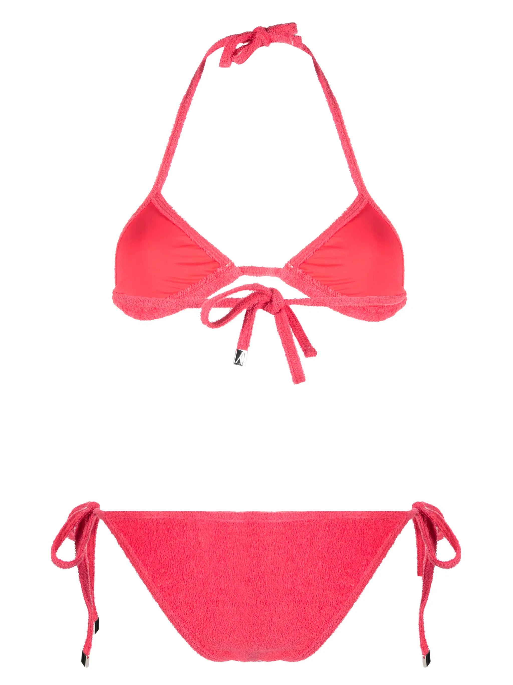 terry-cloth triangle bikini set