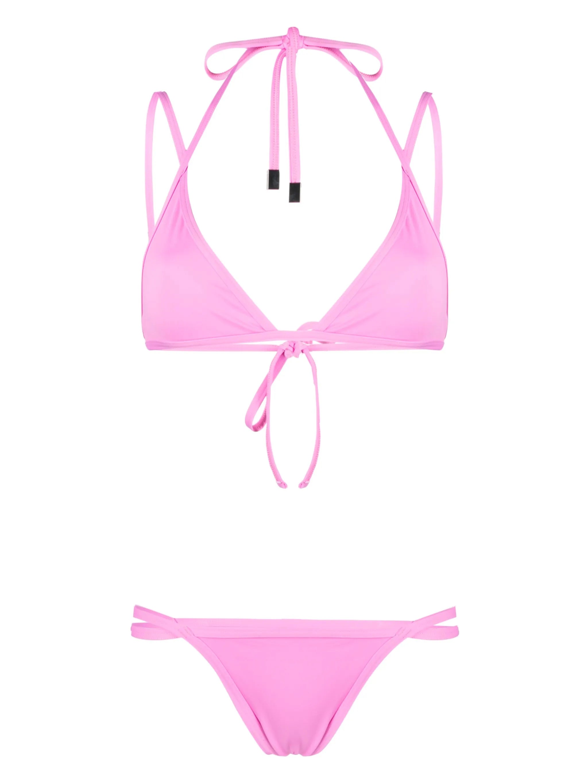 strap-detailed bikini set