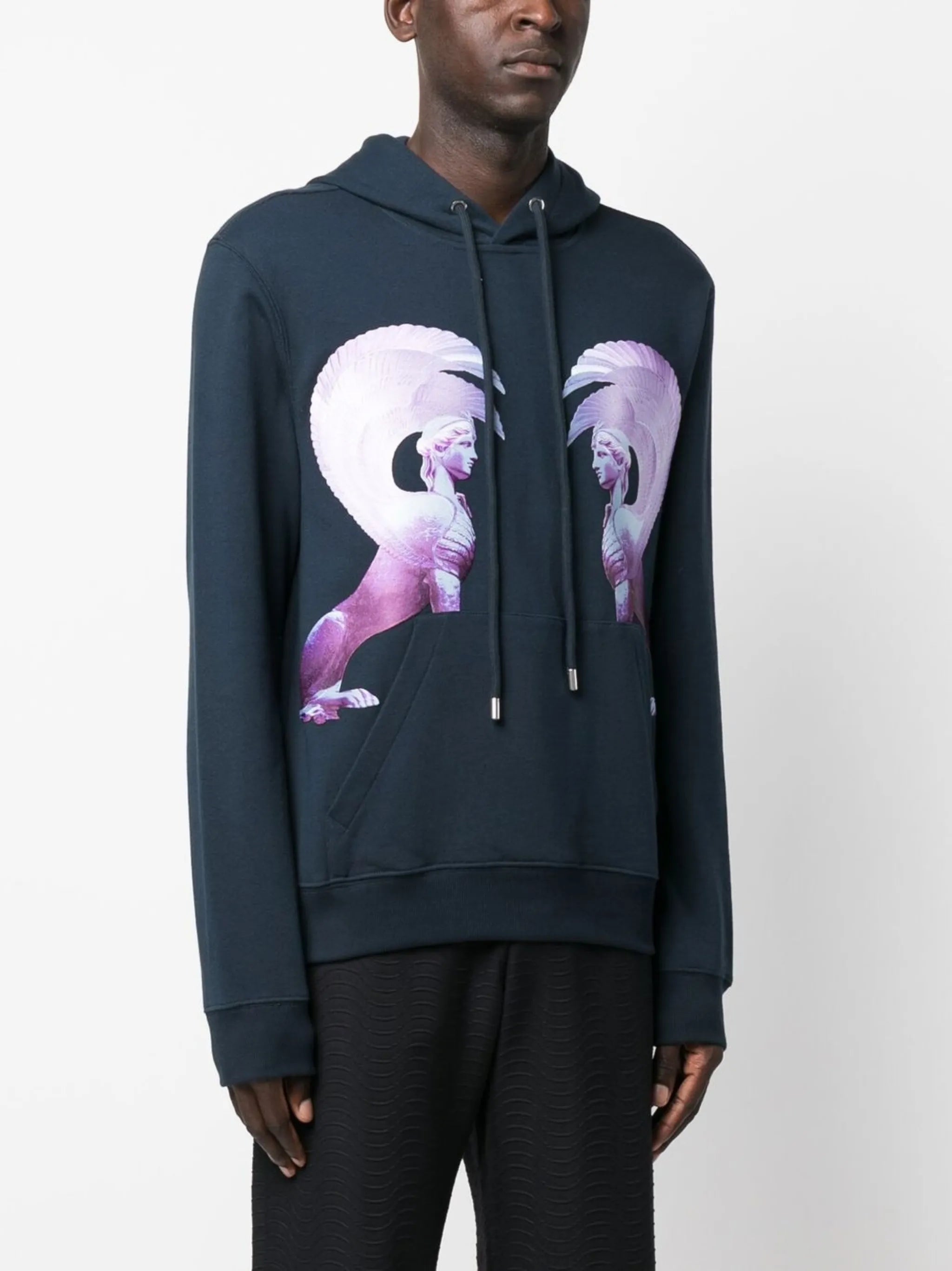 graphic-print cotton hoodie