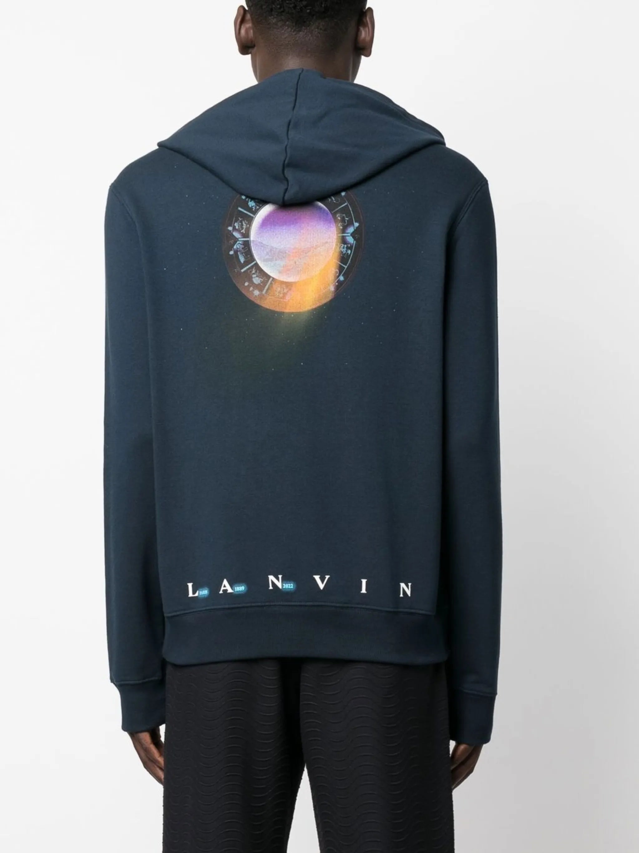 graphic-print cotton hoodie