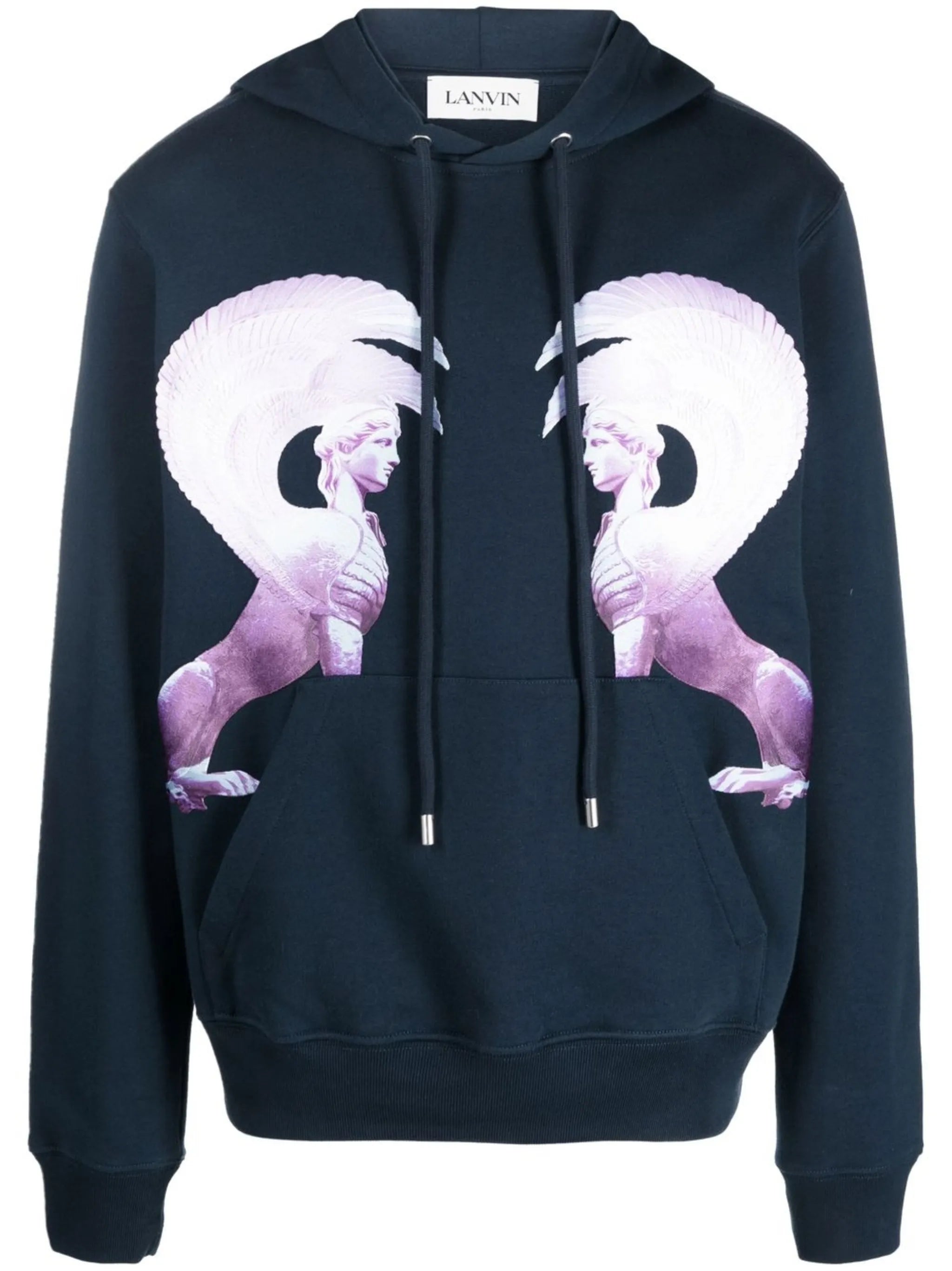 graphic-print cotton hoodie