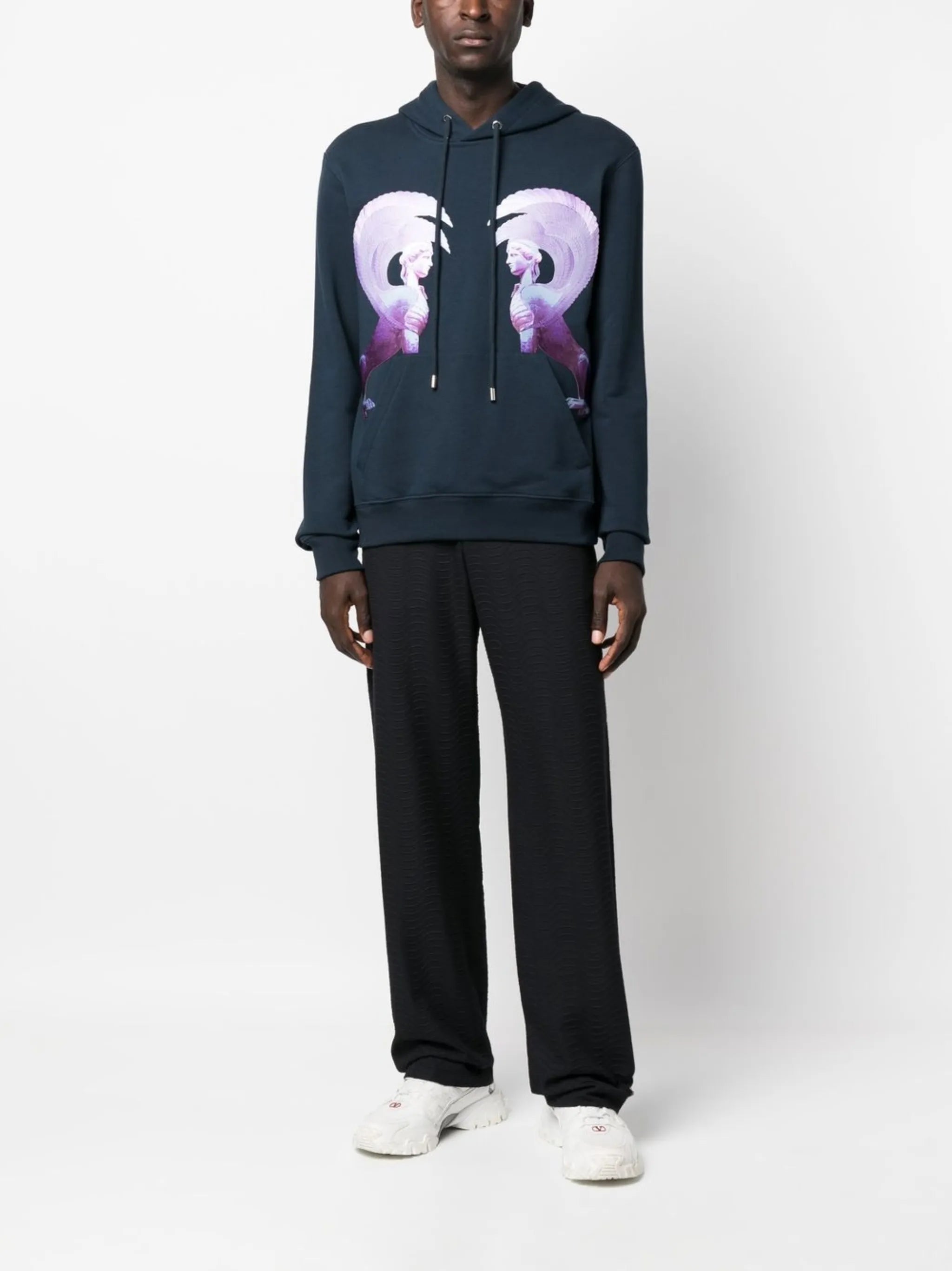 graphic-print cotton hoodie