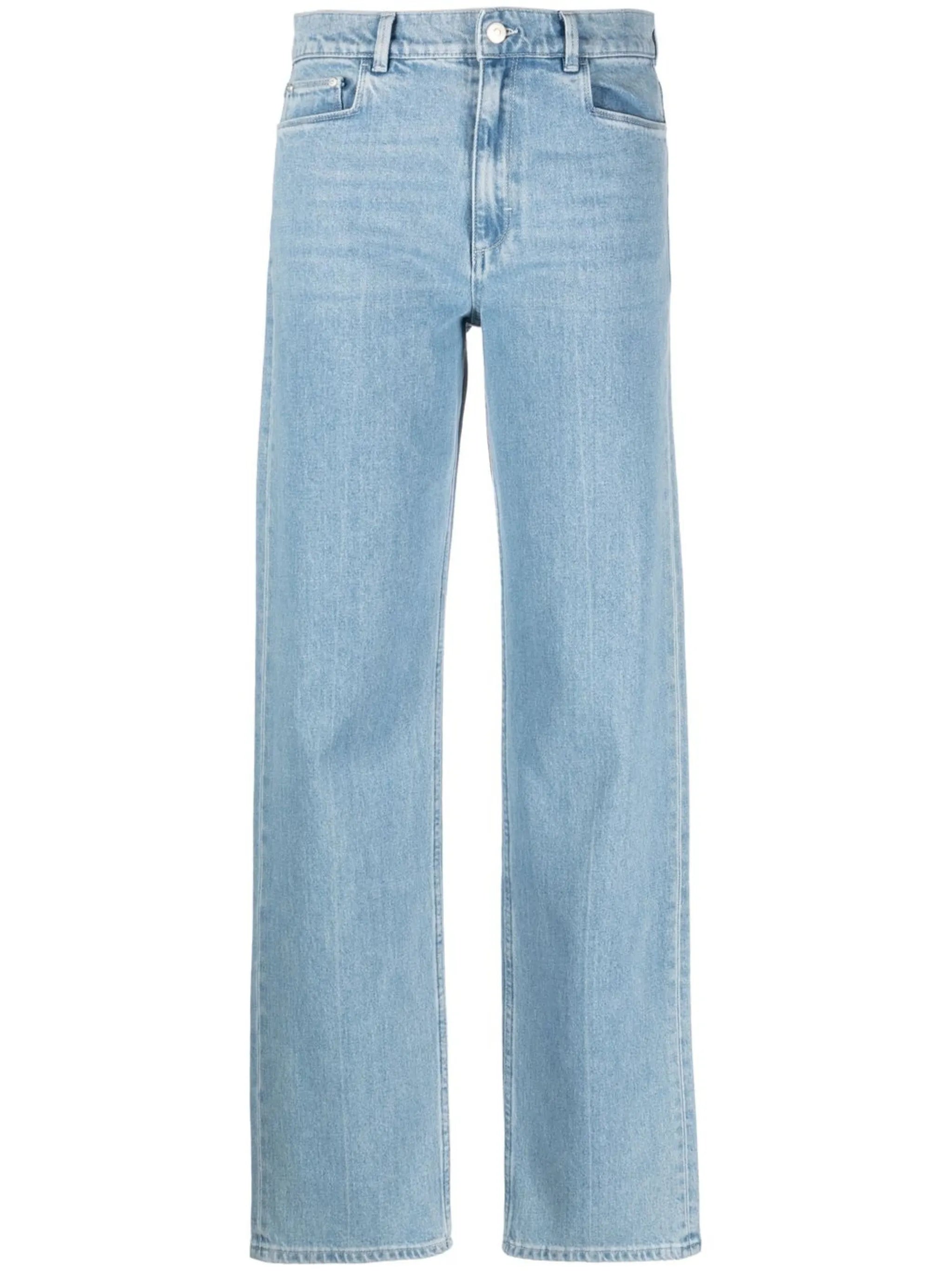 high-waist straight-leg jeans
