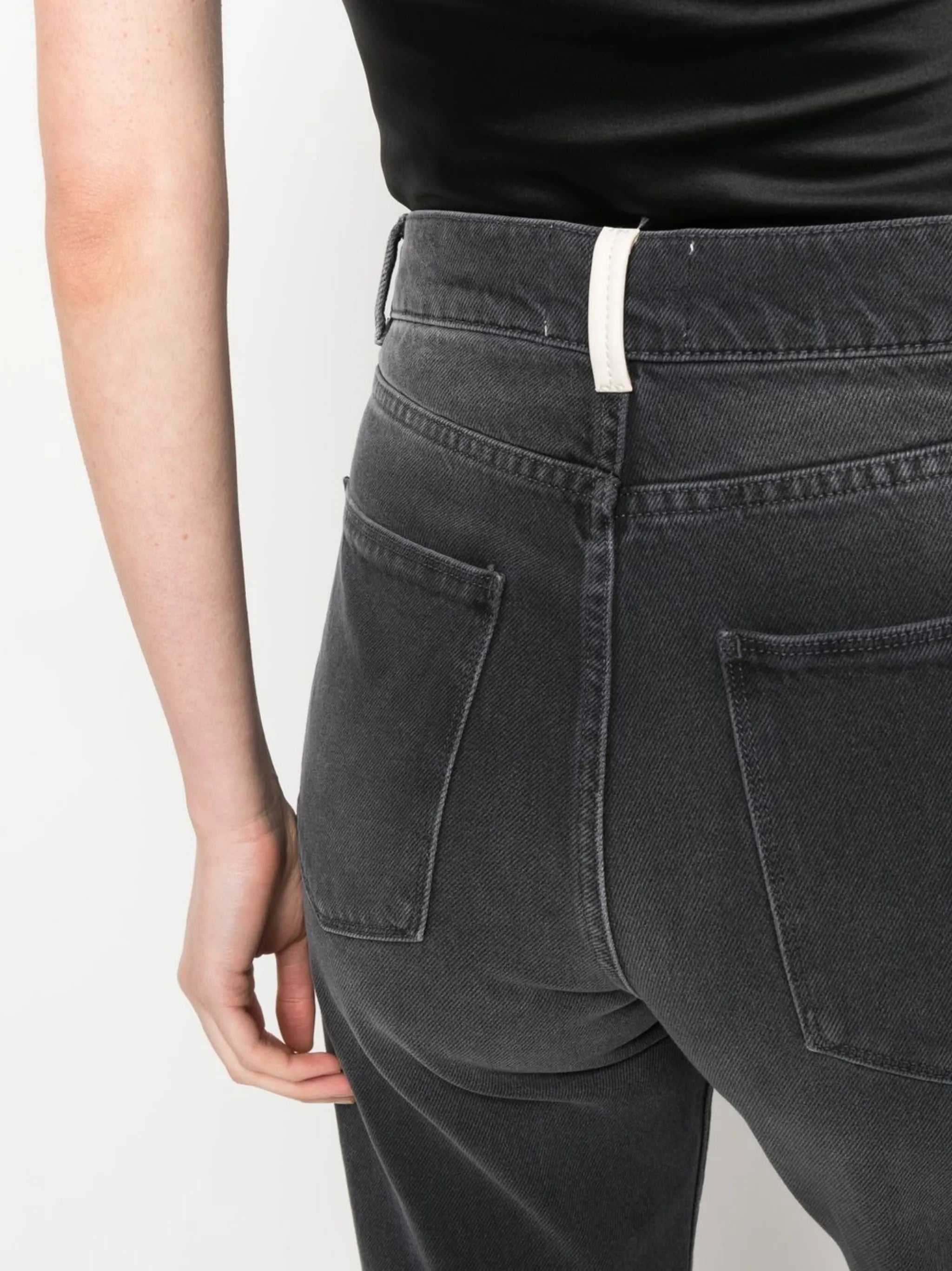 high-waist straight-leg jeans