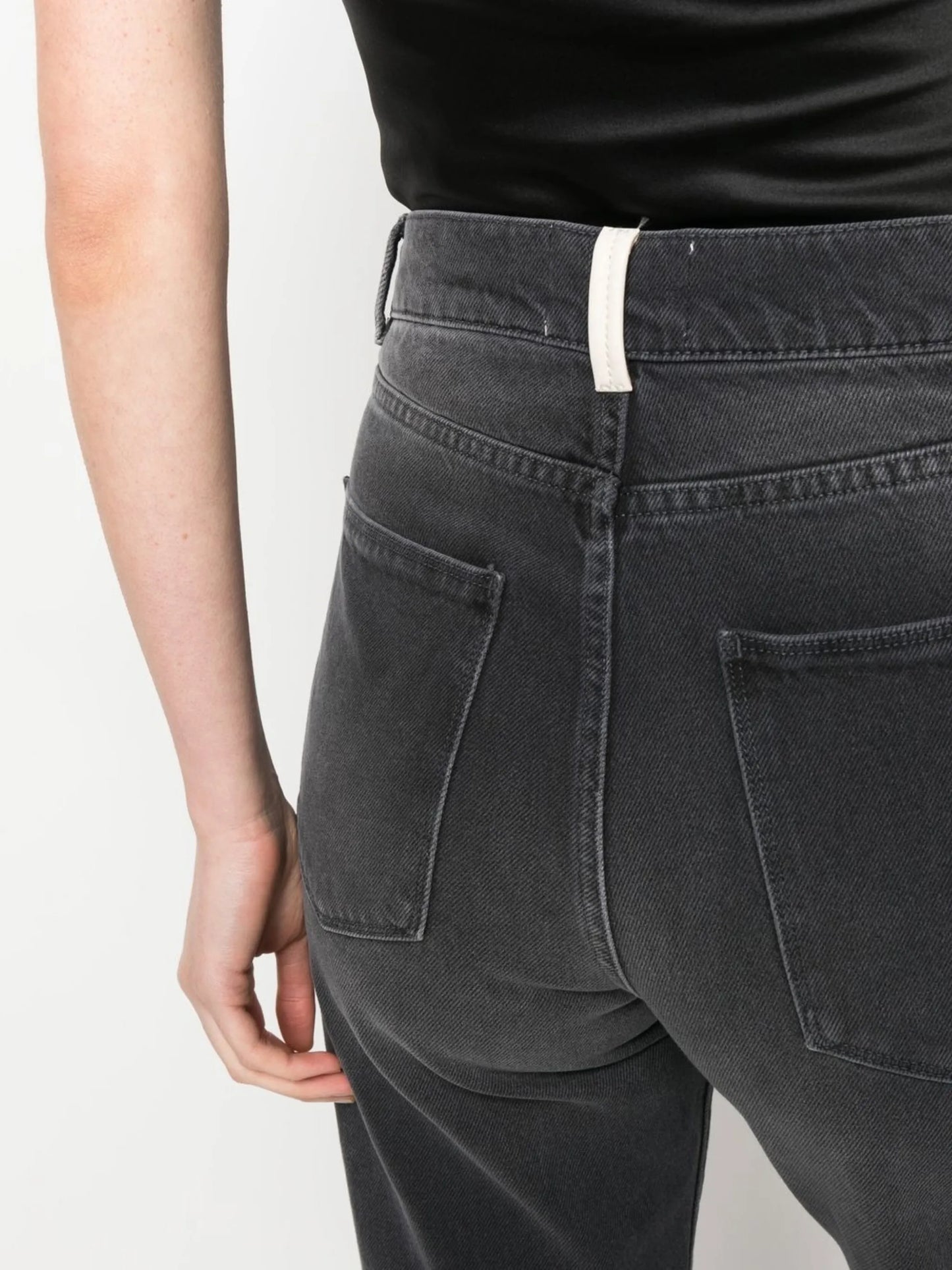 high-waist straight-leg jeans