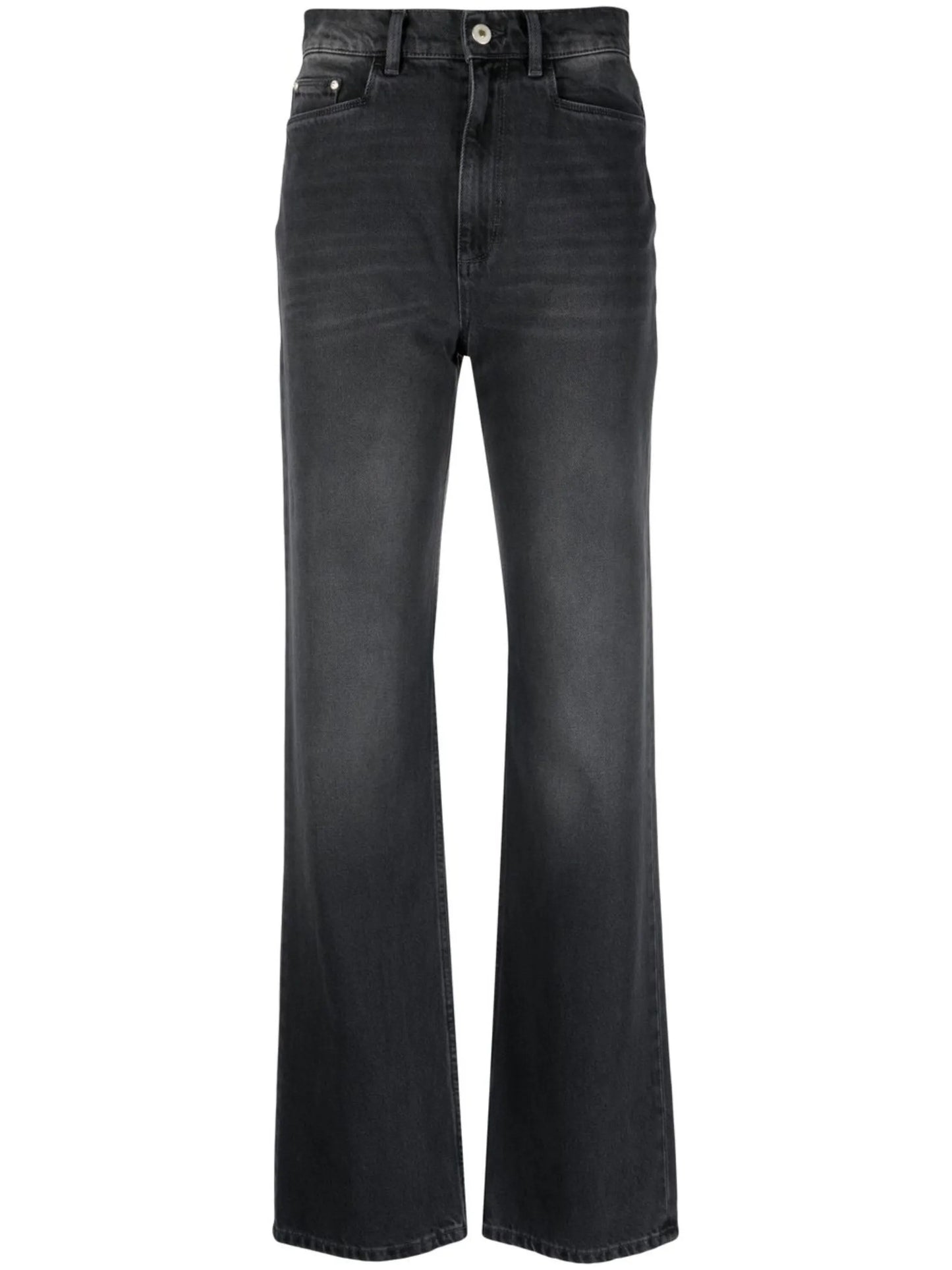 high-waist straight-leg jeans