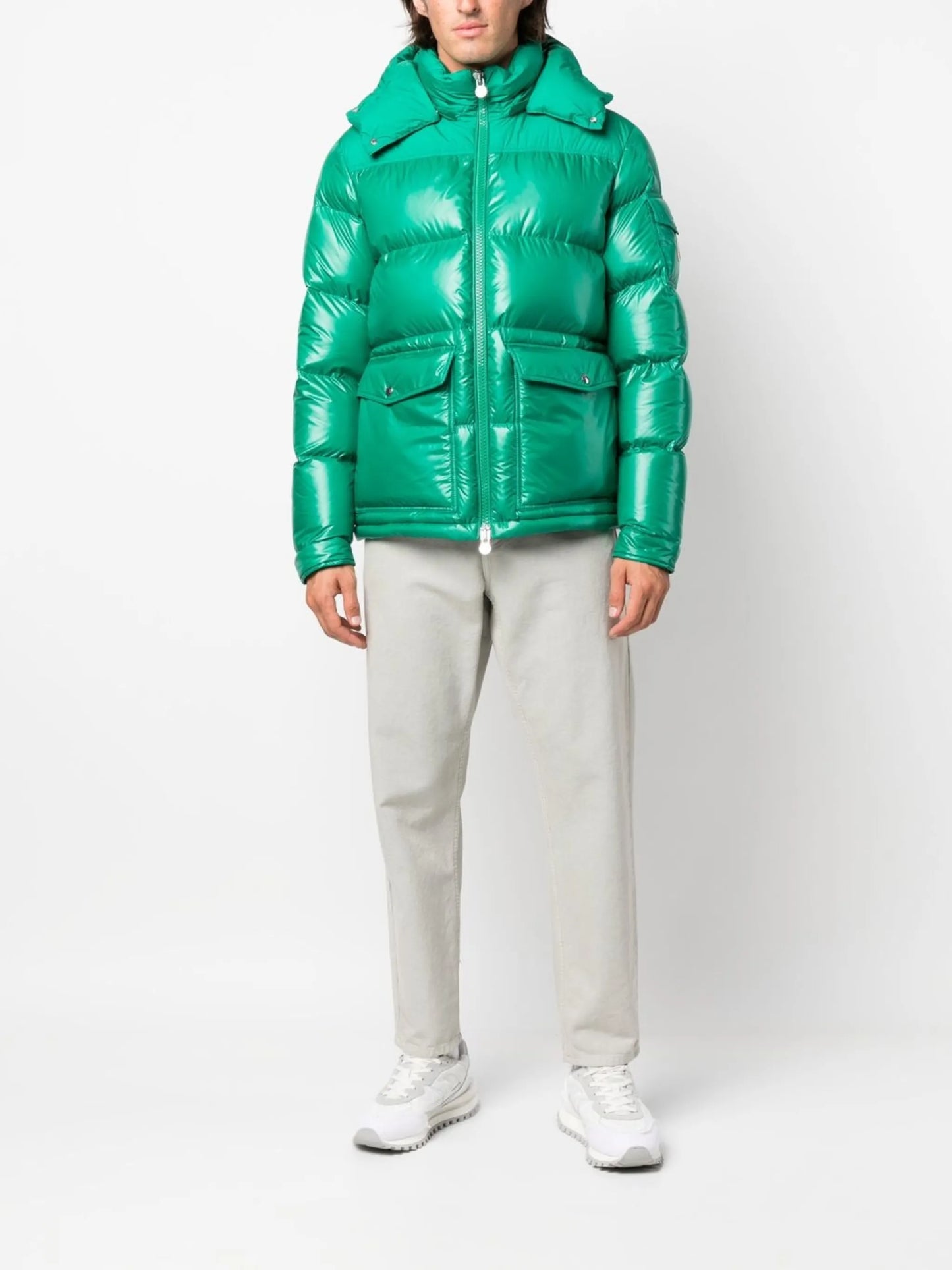 feather-down hooded puffer jacket
